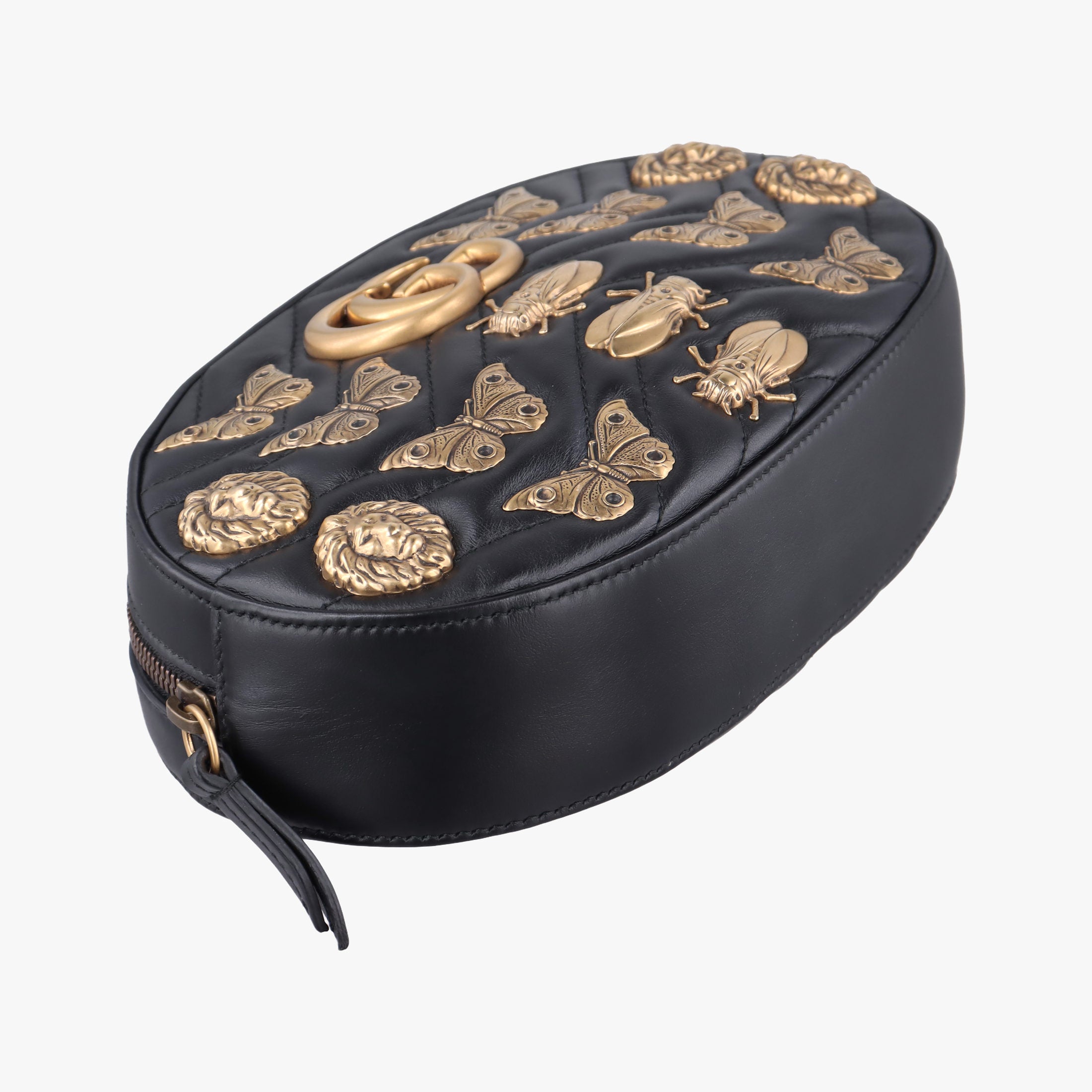 Vintage Gucci GG Marmont Animalier Black Leather 491294 clutchbag | stylenewstar