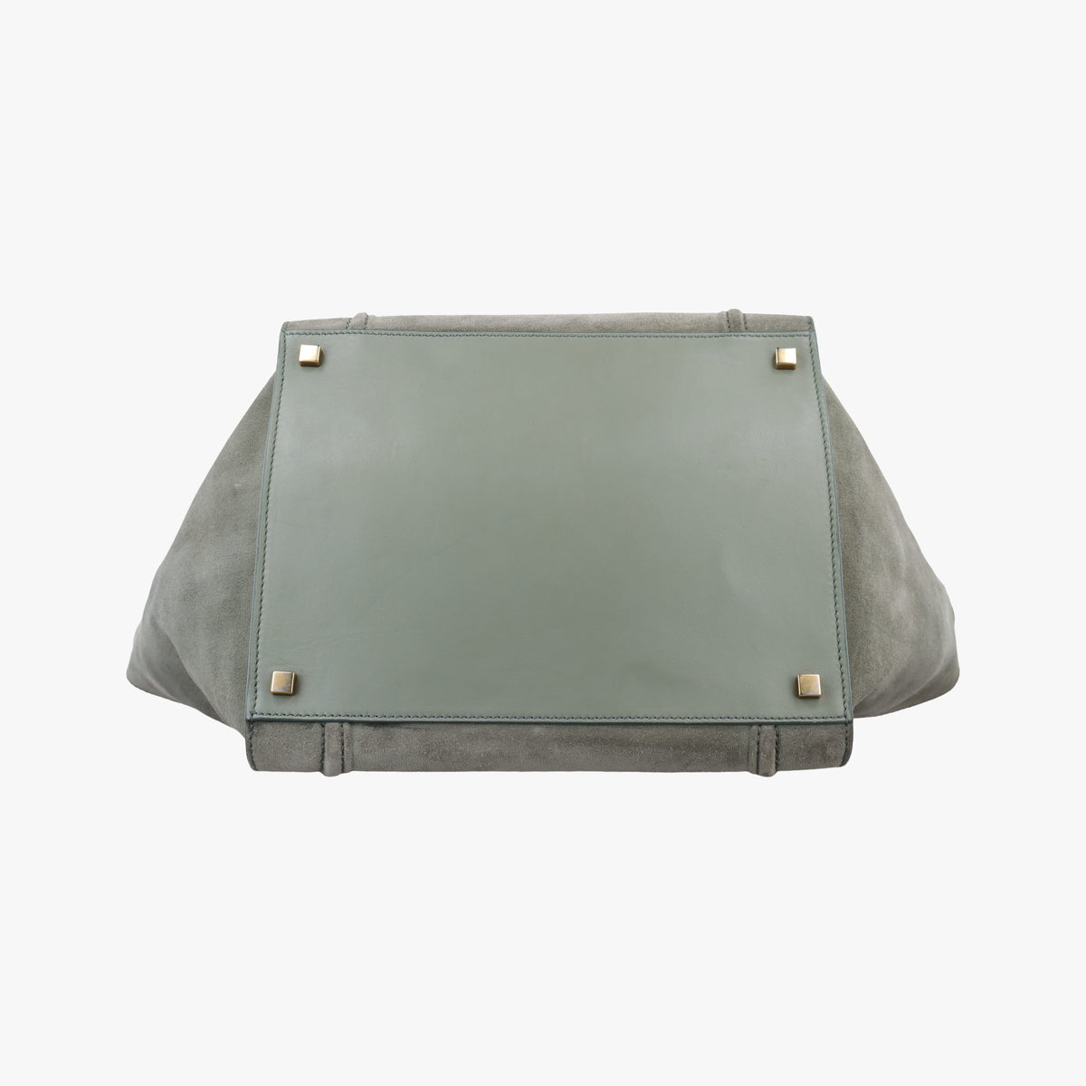 Vintage Celine Luggage Small Square Phantom GreenGrey Suede  handbag | stylenewstar