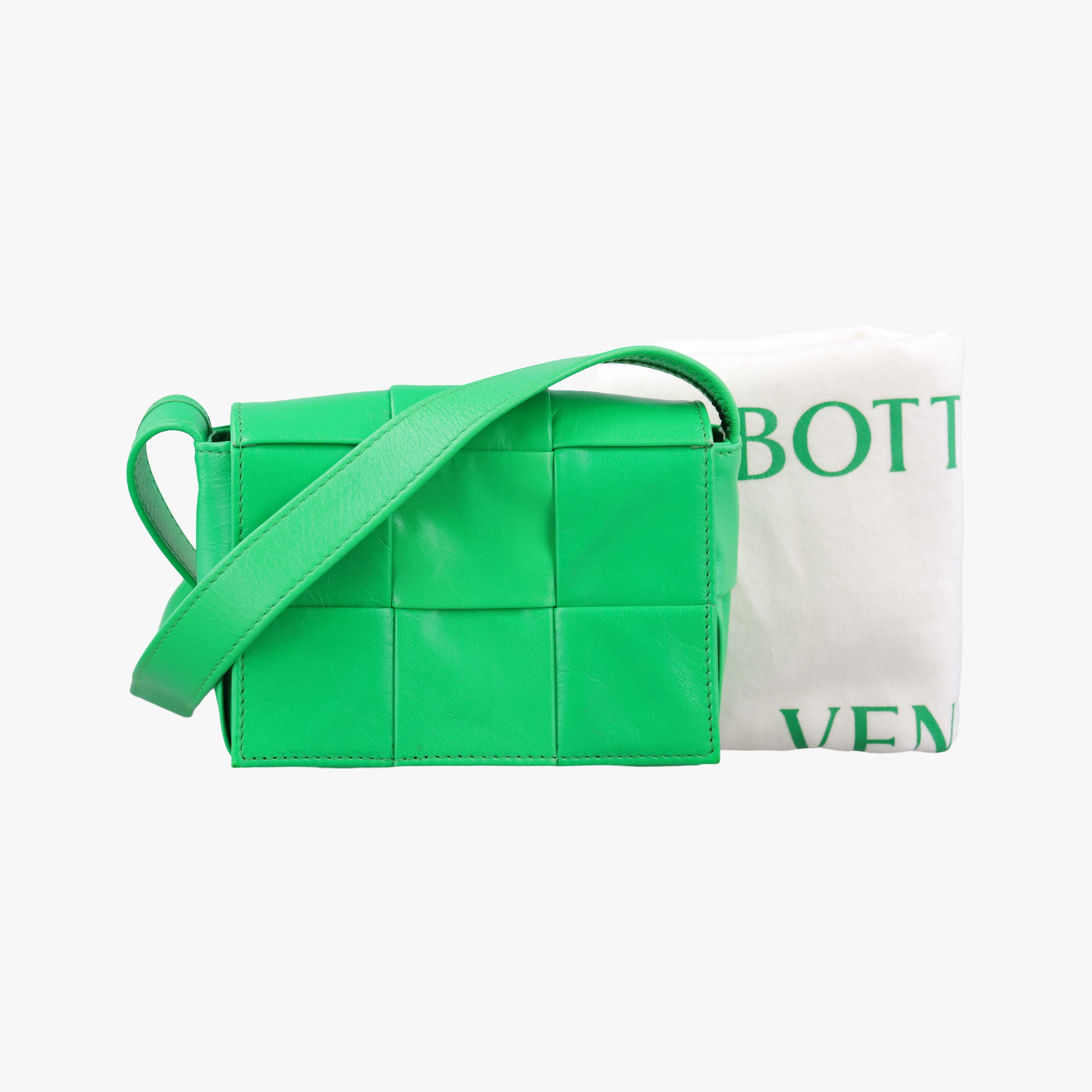 Pre-owned Bottega Veneta candy cassette Green lambskin  shoulderbag | stylenewstar