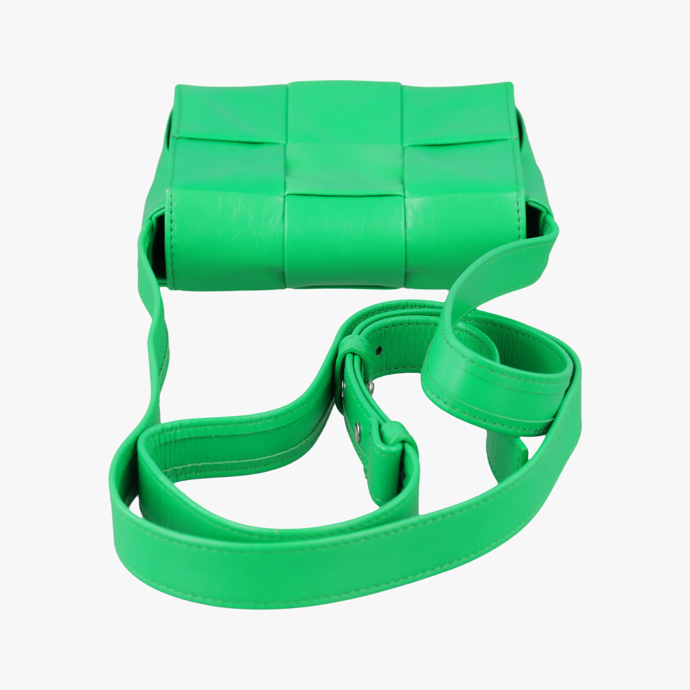 Pre-owned Bottega Veneta candy cassette Green lambskin  shoulderbag | stylenewstar