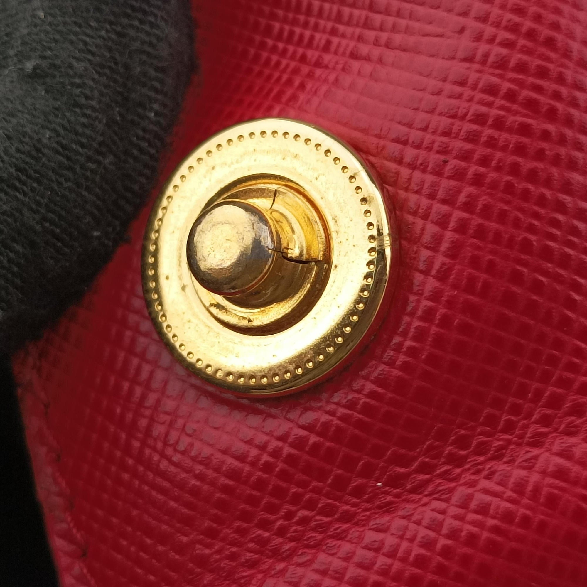 Pre-owned Prada Galleria Orange×red SAFFIANO Leather BN1844 shoulderbag | stylenewstar