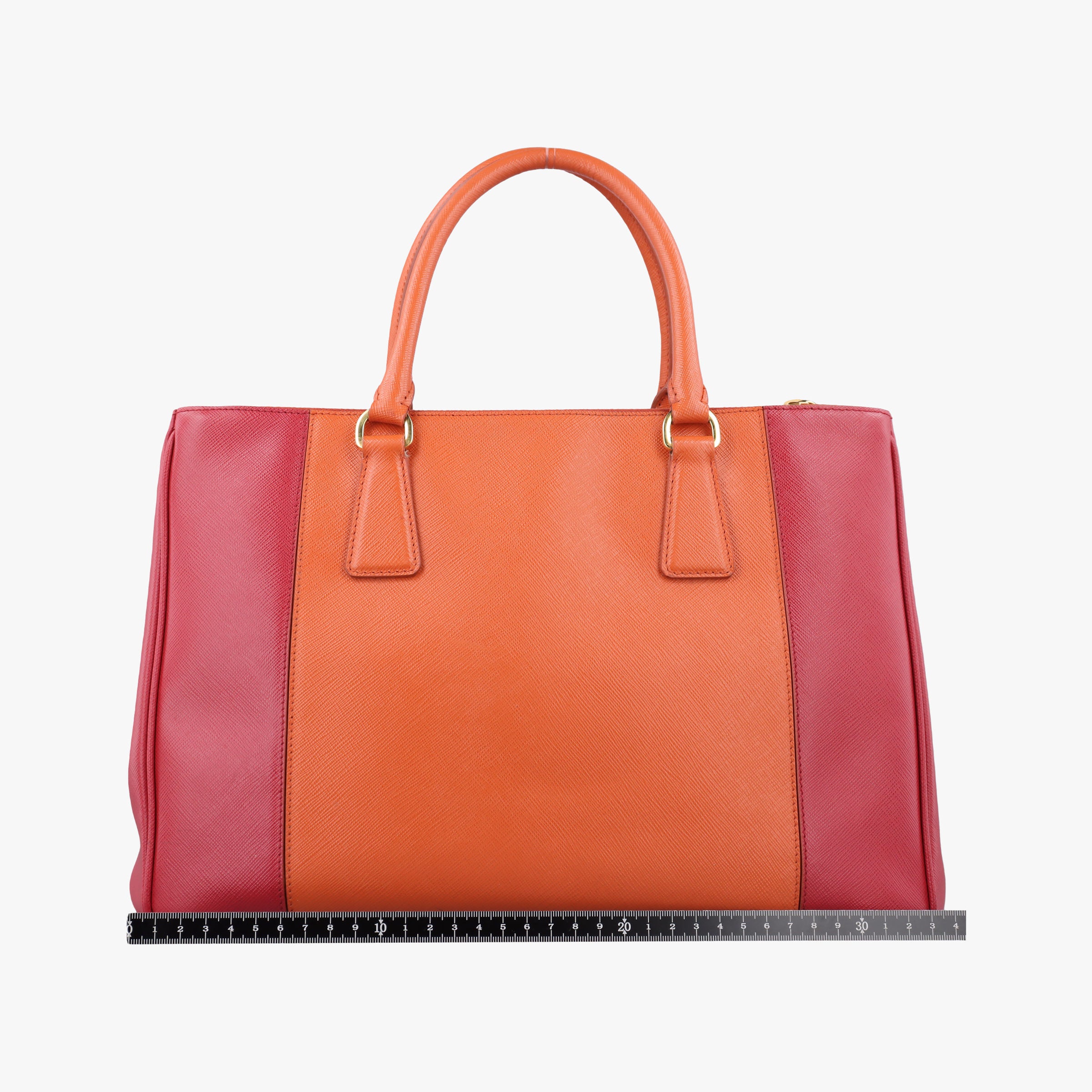 Pre-owned Prada Galleria Orange×red SAFFIANO Leather BN1844 shoulderbag | stylenewstar