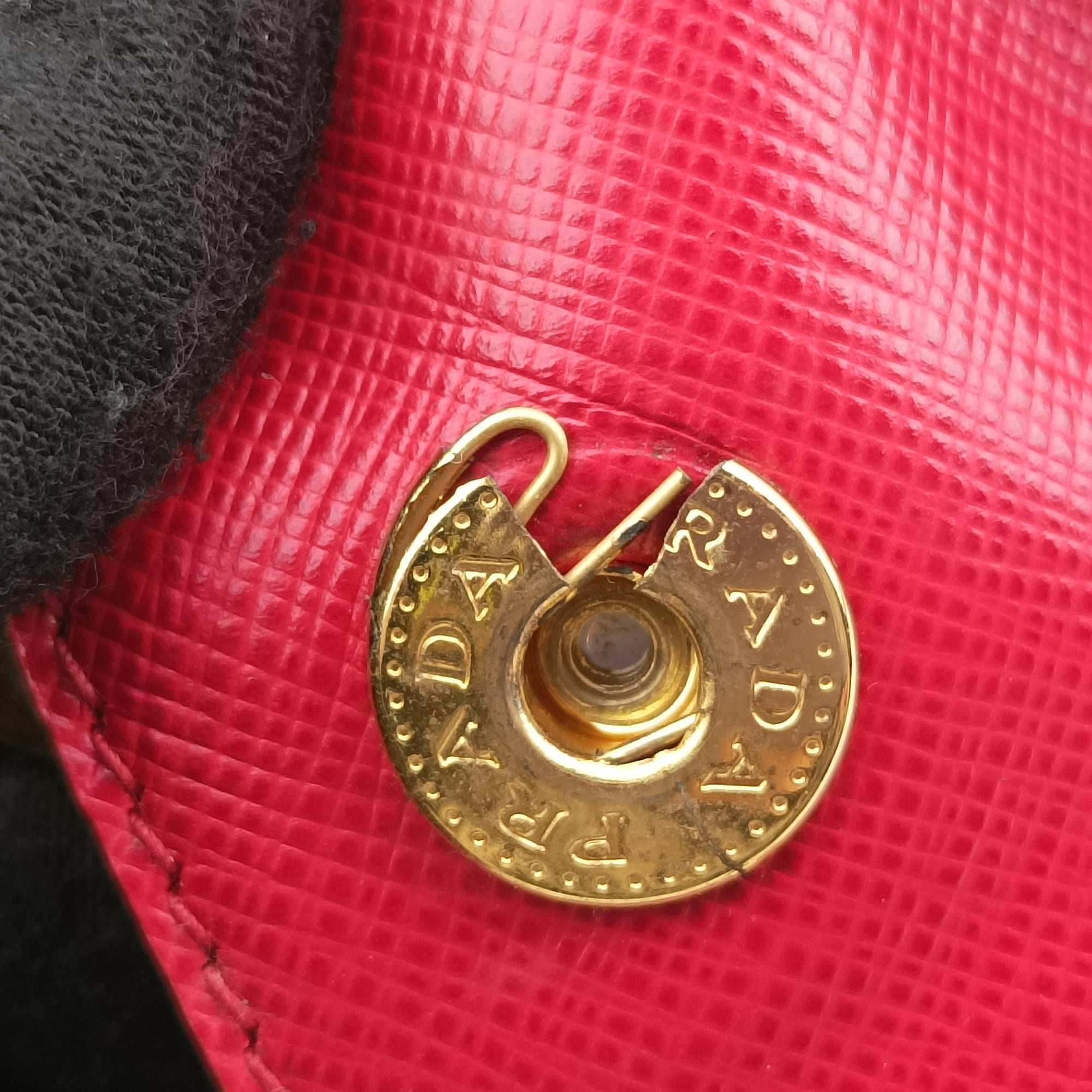 Pre-owned Prada Galleria Orange×red SAFFIANO Leather BN1844 shoulderbag | stylenewstar