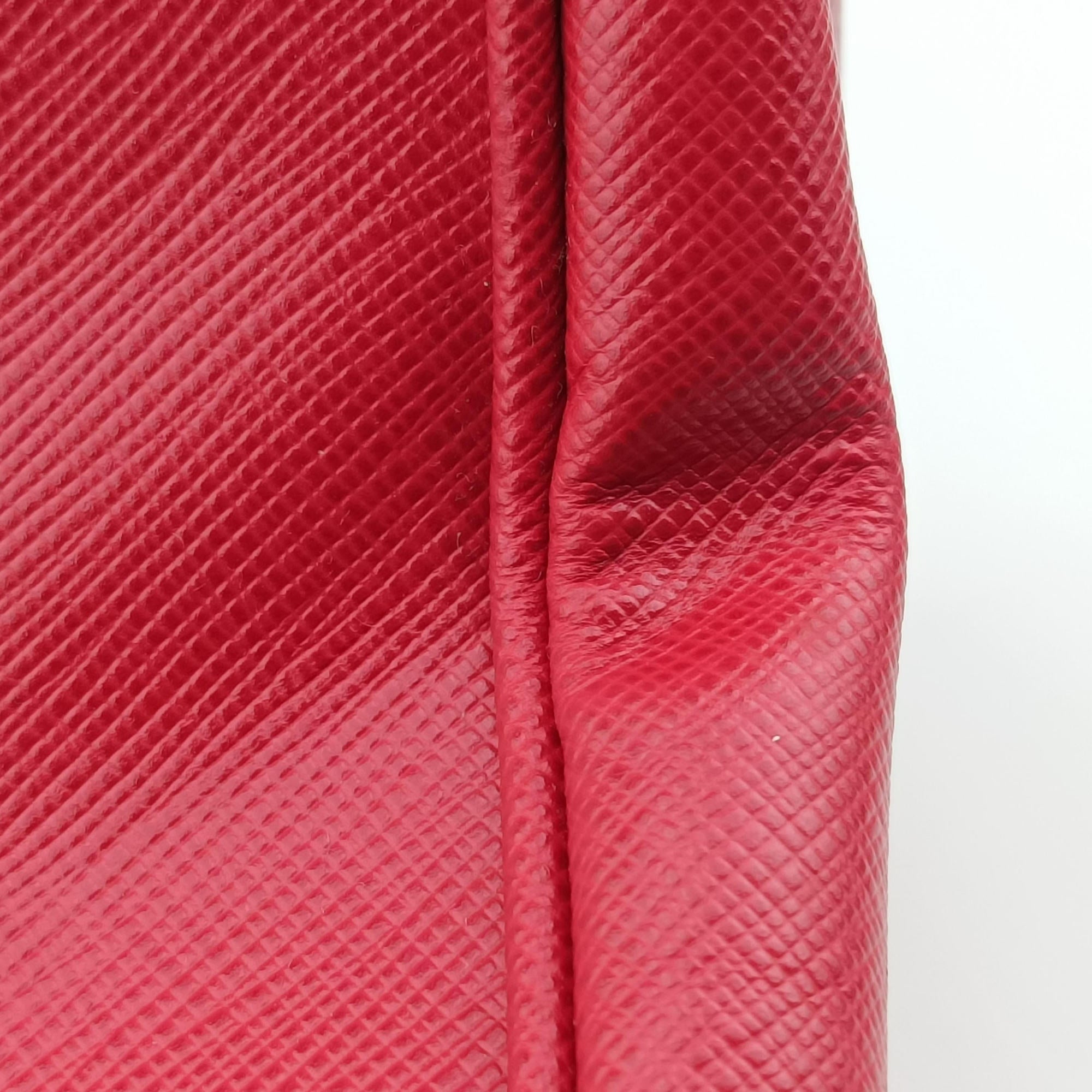 Pre-owned Prada Galleria Orange×red SAFFIANO Leather BN1844 shoulderbag | stylenewstar