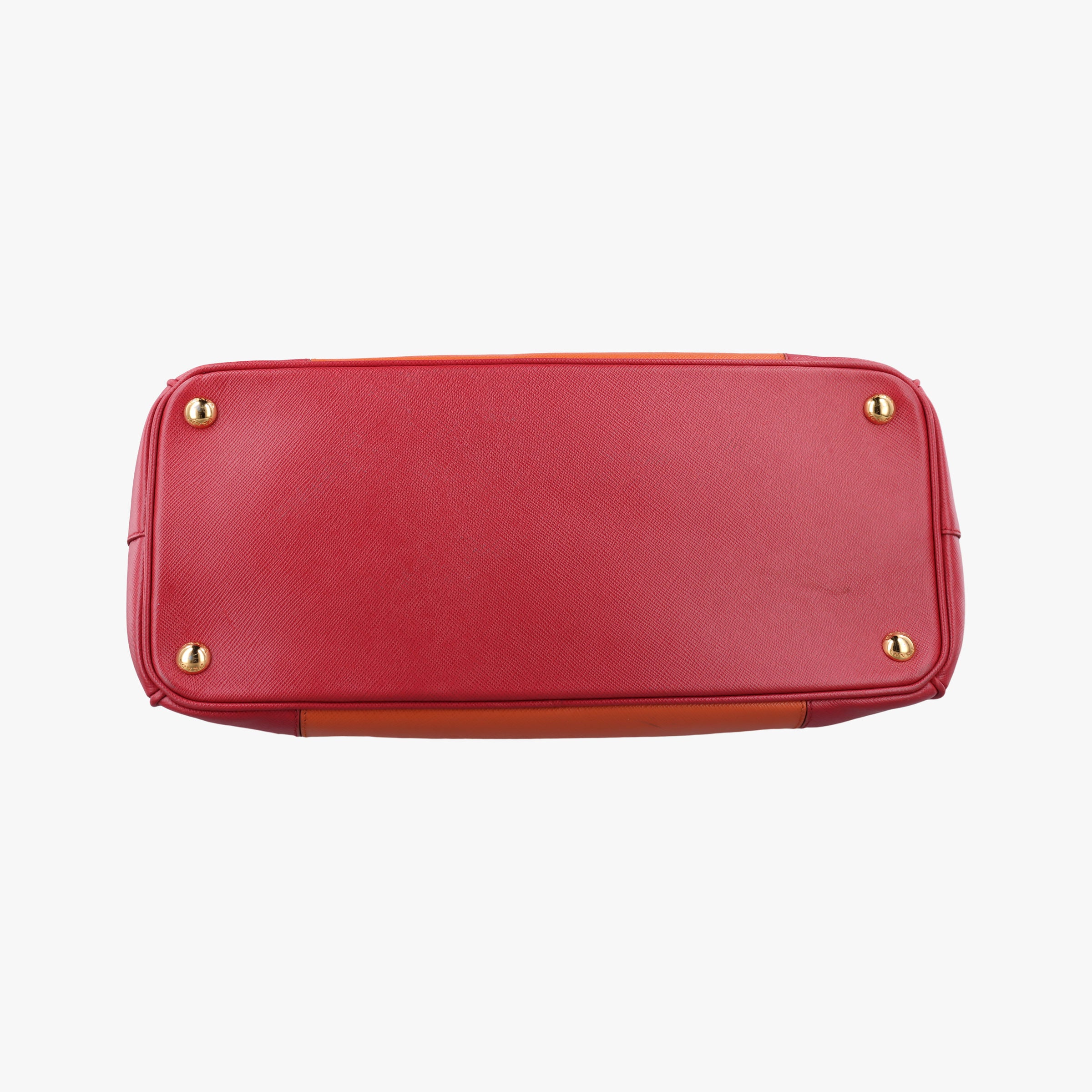 Pre-owned Prada Galleria Orange×red SAFFIANO Leather BN1844 shoulderbag | stylenewstar