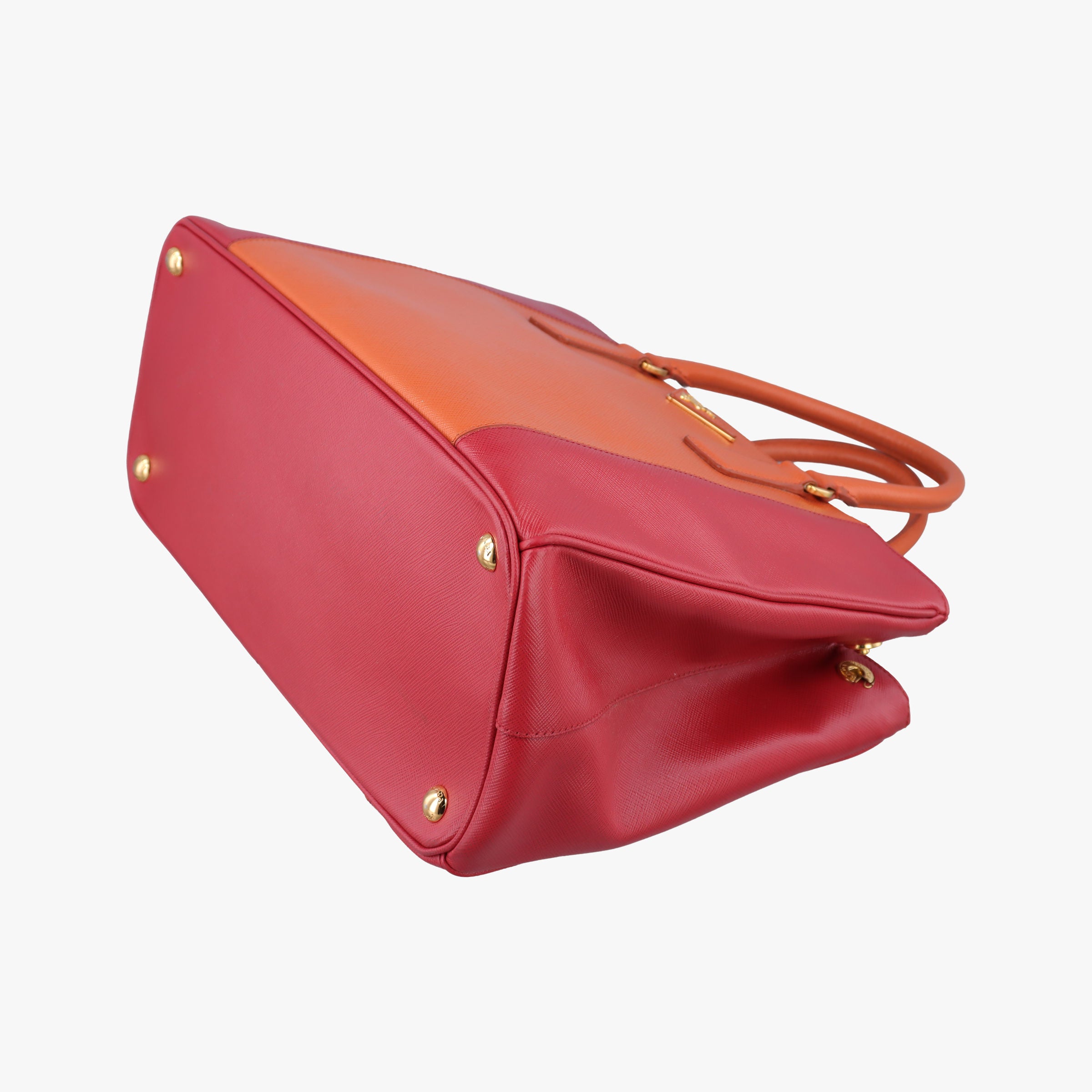 Pre-owned Prada Galleria Orange×red SAFFIANO Leather BN1844 shoulderbag | stylenewstar