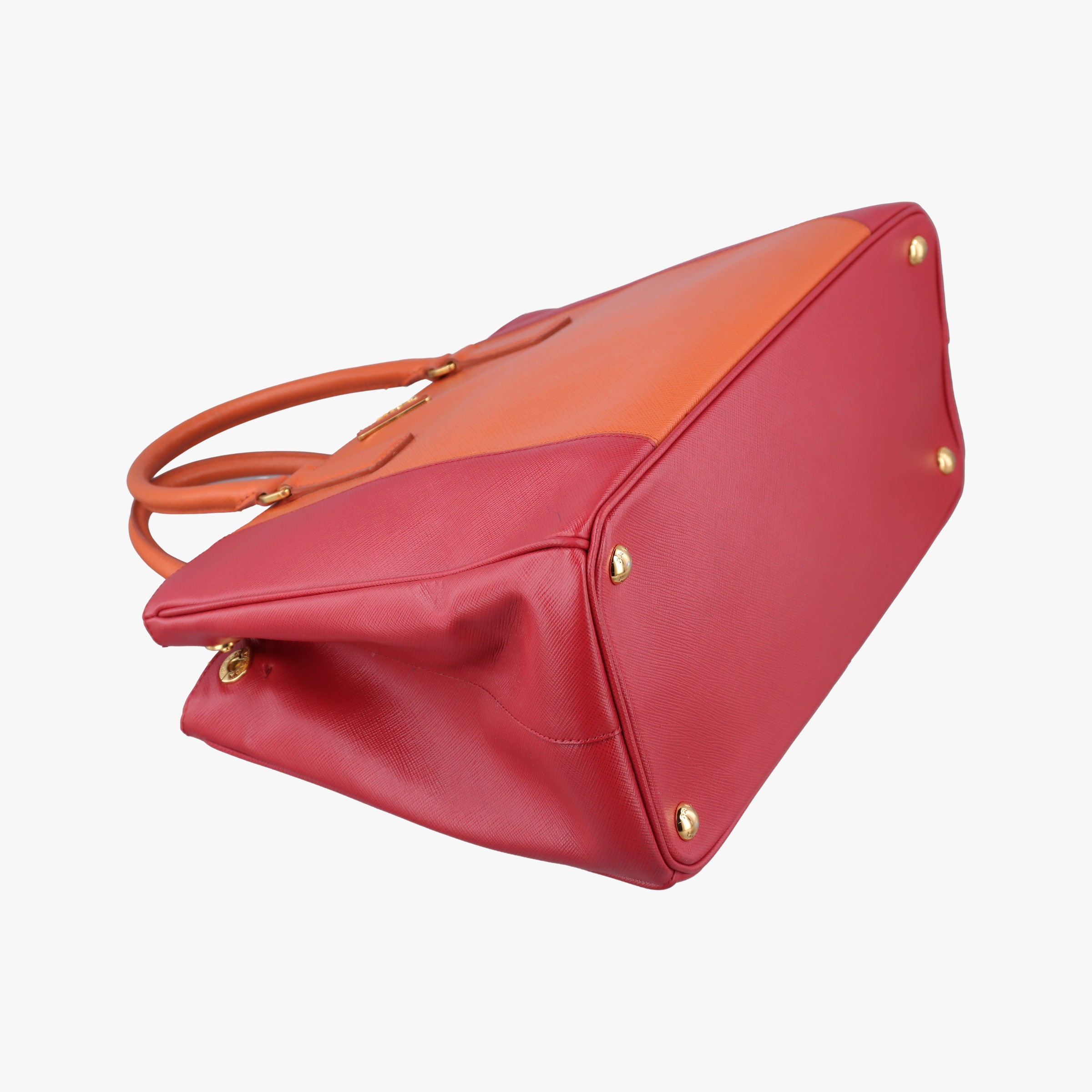 Pre-owned Prada Galleria Orange×red SAFFIANO Leather BN1844 shoulderbag | stylenewstar