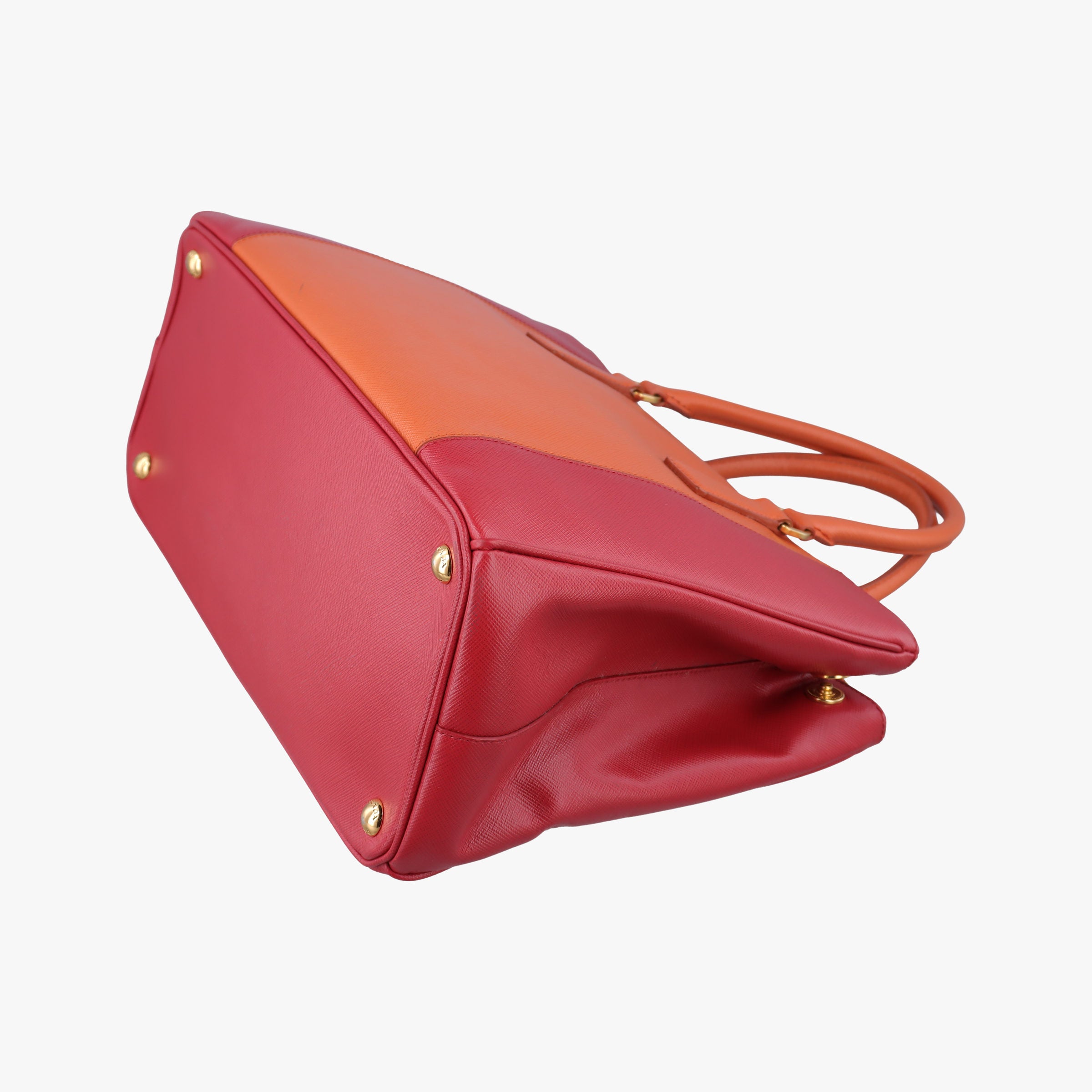 Pre-owned Prada Galleria Orange×red SAFFIANO Leather BN1844 shoulderbag | stylenewstar