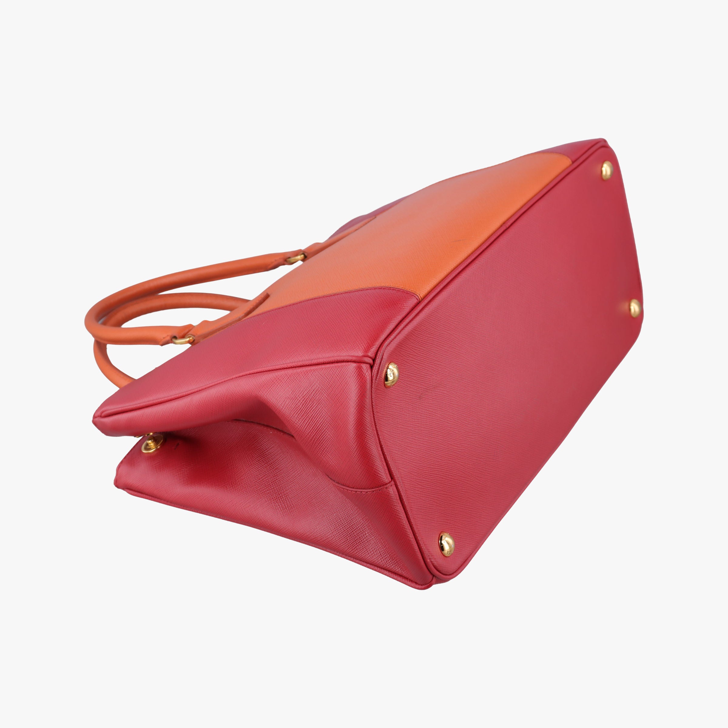 Pre-owned Prada Galleria Orange×red SAFFIANO Leather BN1844 shoulderbag | stylenewstar