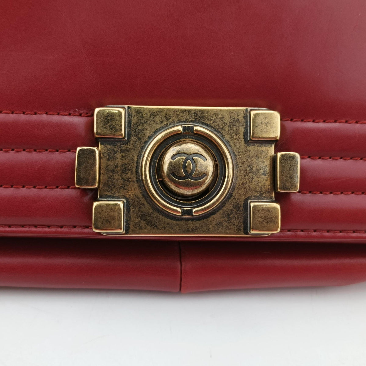 Pre-owned Chanel BOY CHANEL Red Leather A66711 shoulderbag | stylenewstar