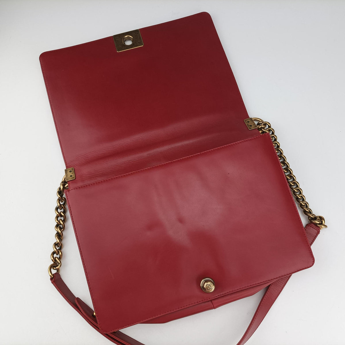Pre-owned Chanel BOY CHANEL Red Leather A66711 shoulderbag | stylenewstar