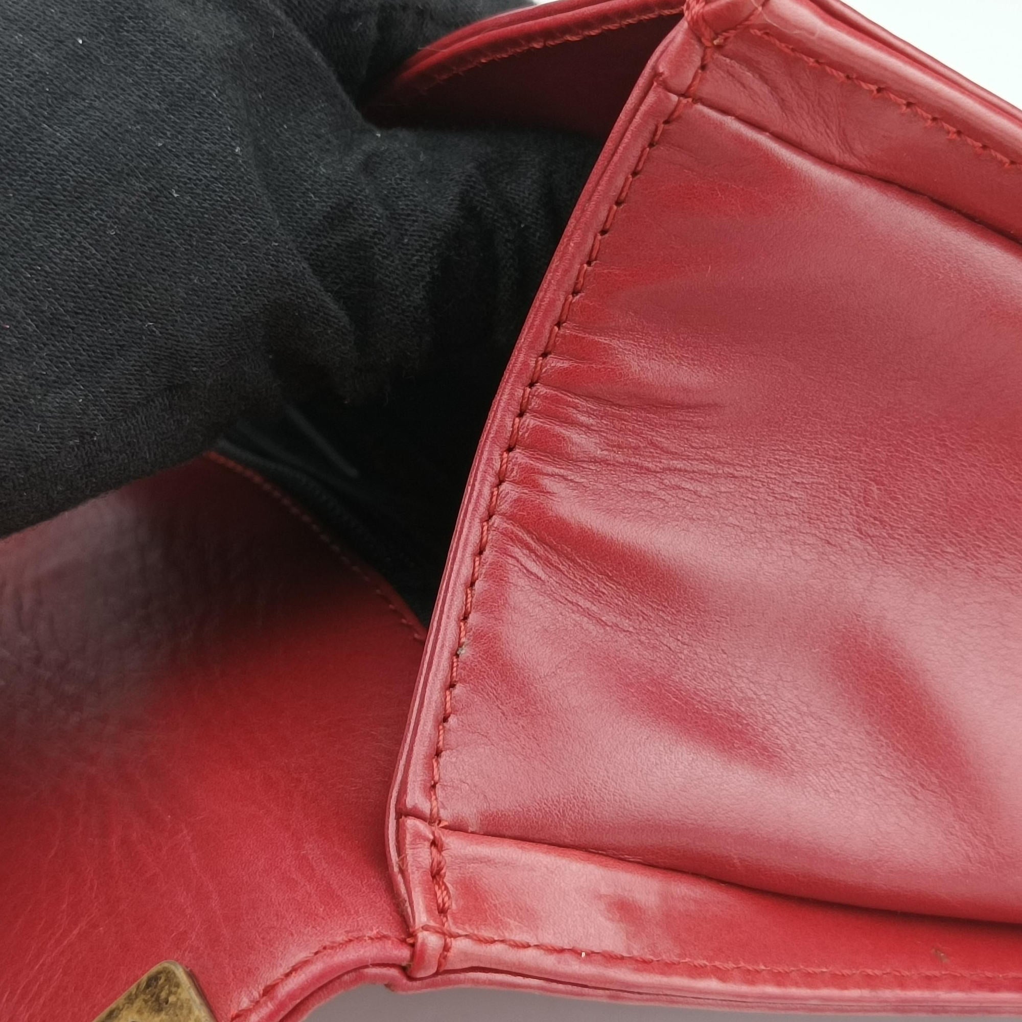Pre-owned Chanel BOY CHANEL Red Leather A66711 shoulderbag | stylenewstar