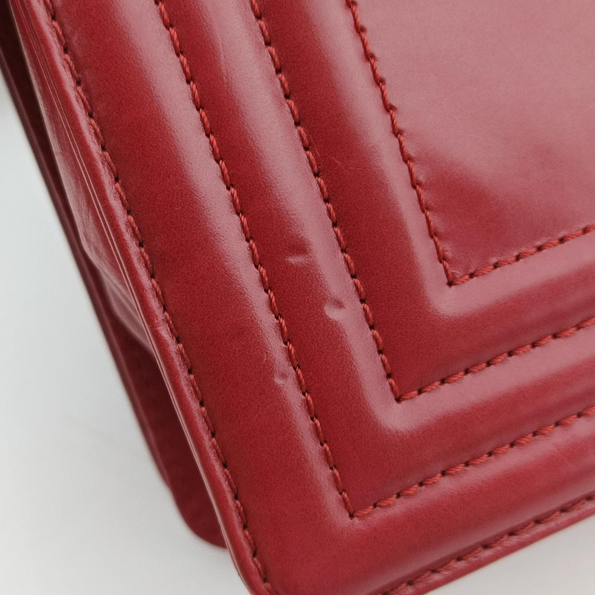 Pre-owned Chanel BOY CHANEL Red Leather A66711 shoulderbag | stylenewstar