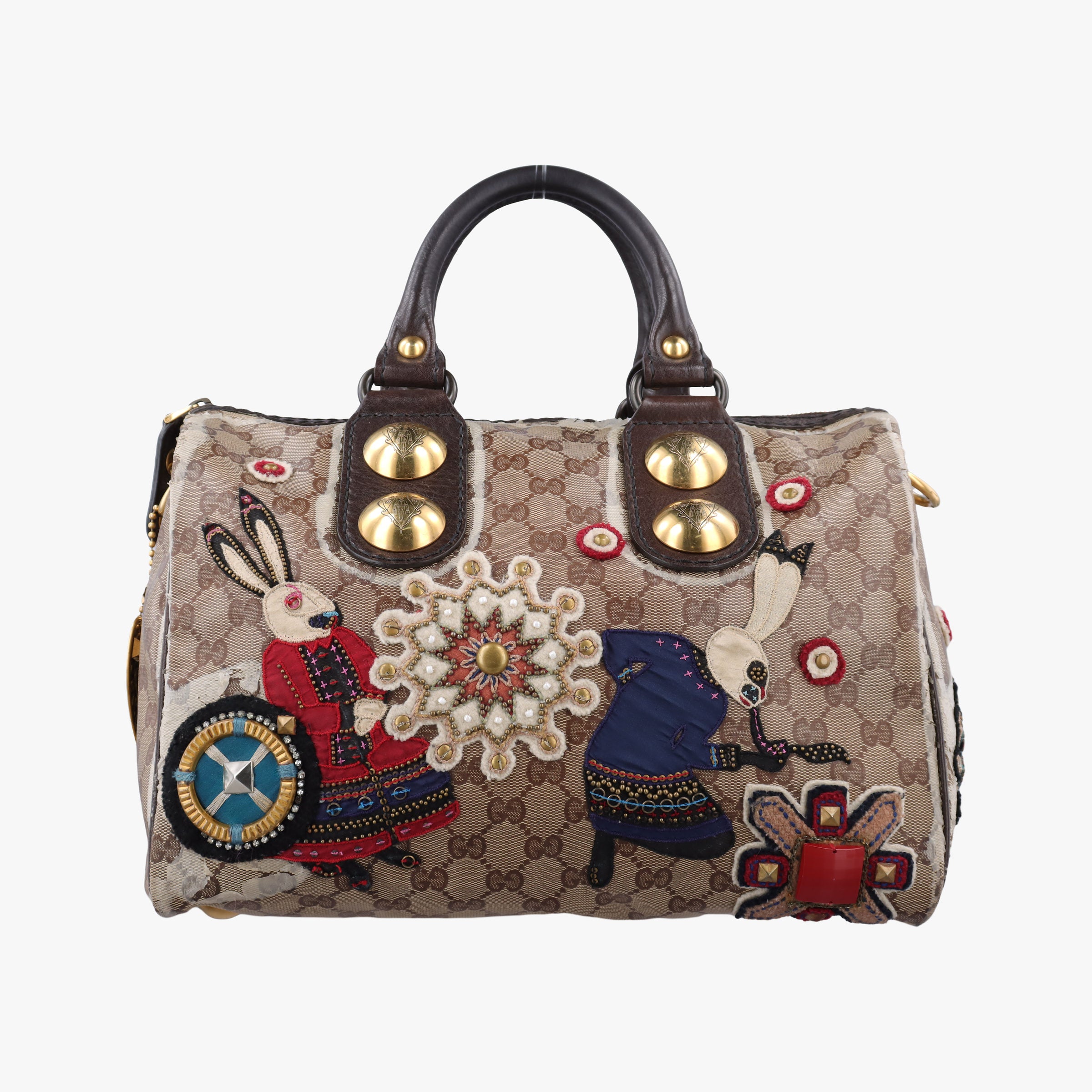 Vintage Gucci Babushka Multicolour PVC coated canvas×Leather 207775 handbag | stylenewstar