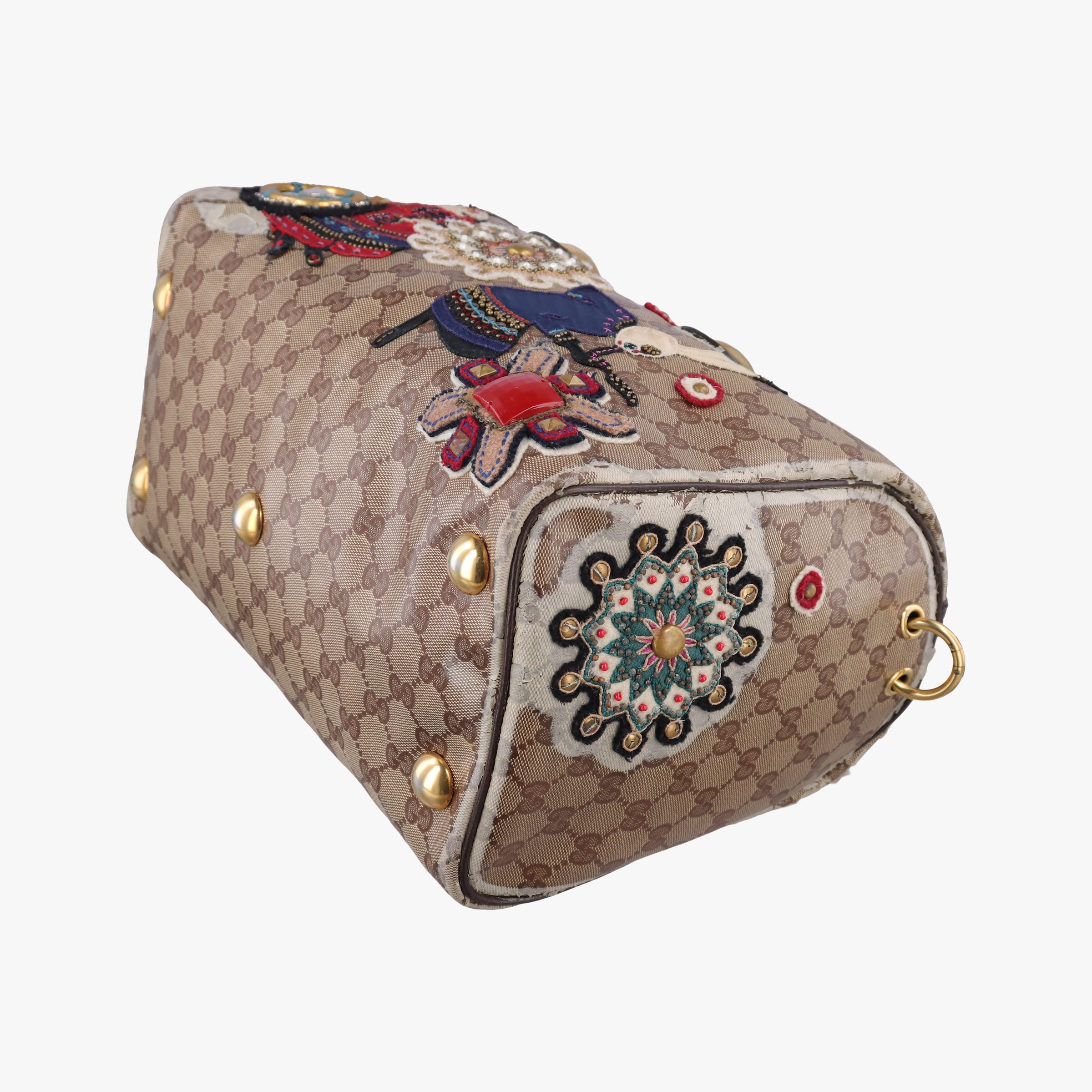 Vintage Gucci Babushka Multicolour PVC coated canvas×Leather 207775 handbag | stylenewstar