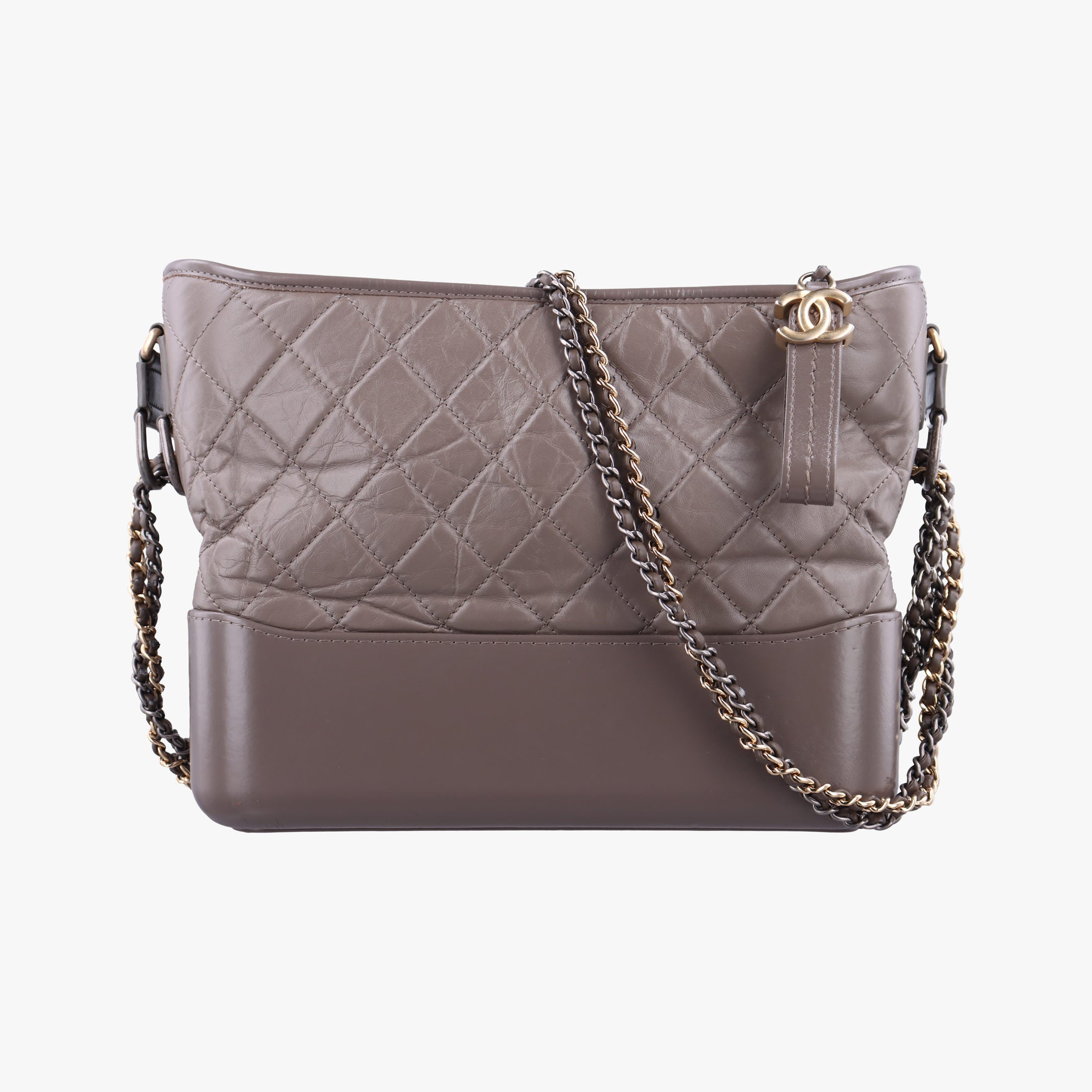 Vintage Chanel GABRIELLE Brown leather A93824 shoulderbag | stylenewstar