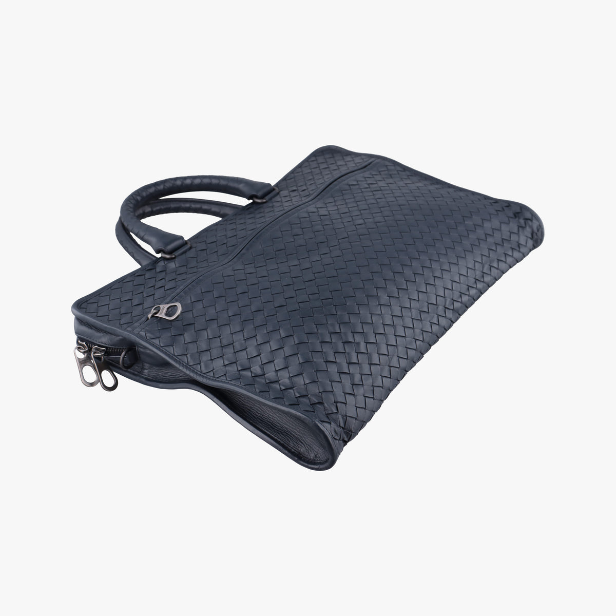 Vintage Bottega Veneta Intrecciato Navy lambskin  handbag | stylenewstar