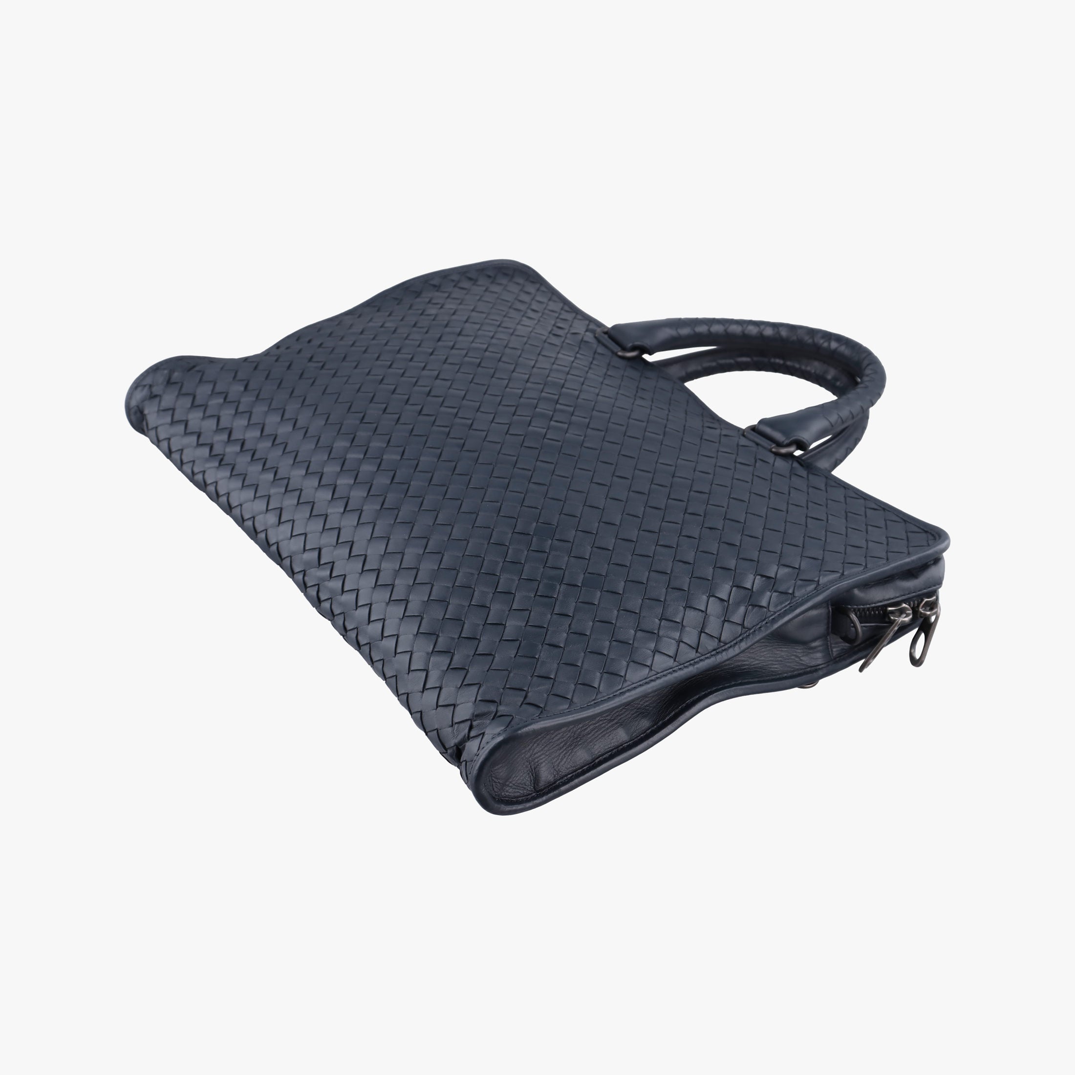 Vintage Bottega Veneta Intrecciato Navy lambskin  handbag | stylenewstar