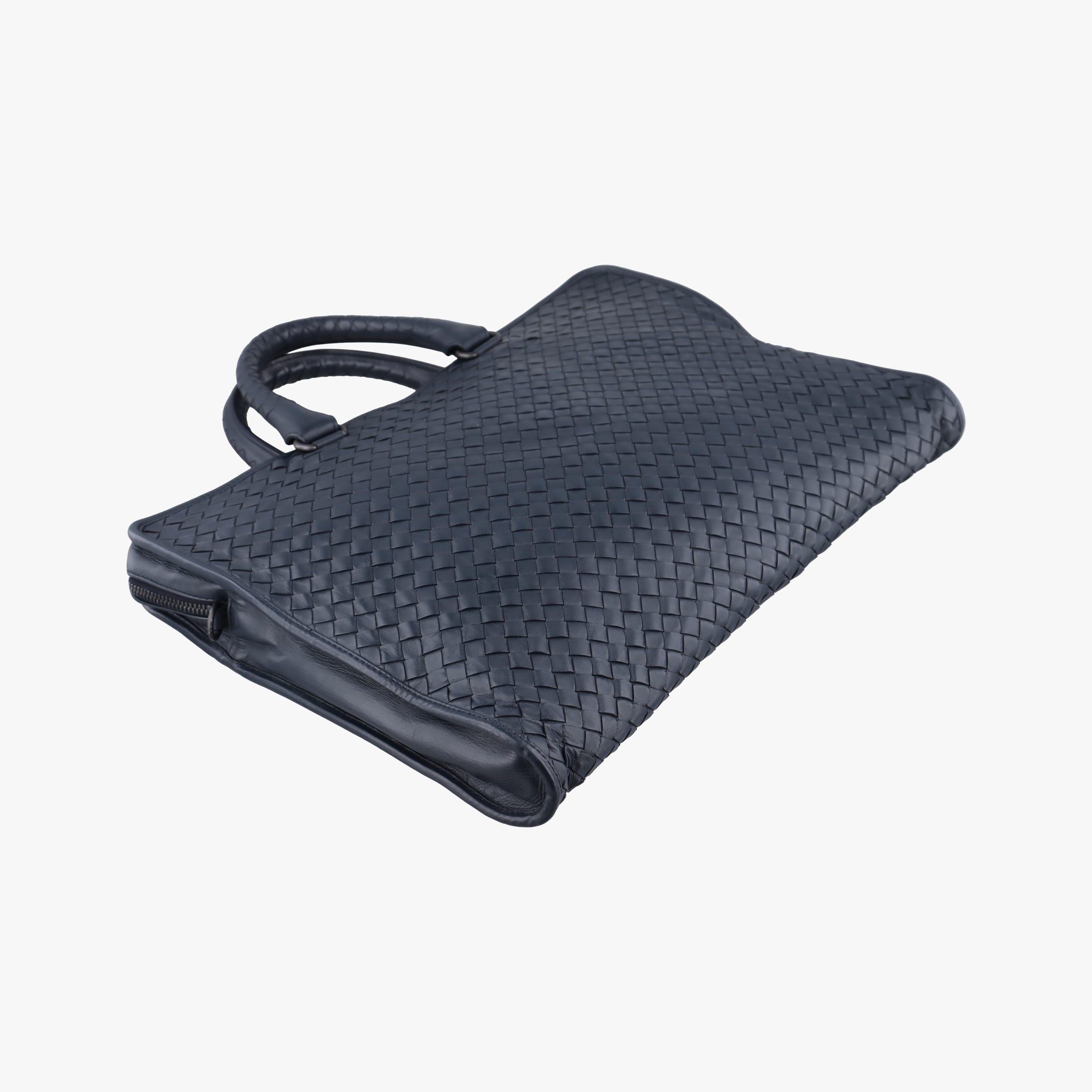 Vintage Bottega Veneta Intrecciato Navy lambskin  handbag | stylenewstar