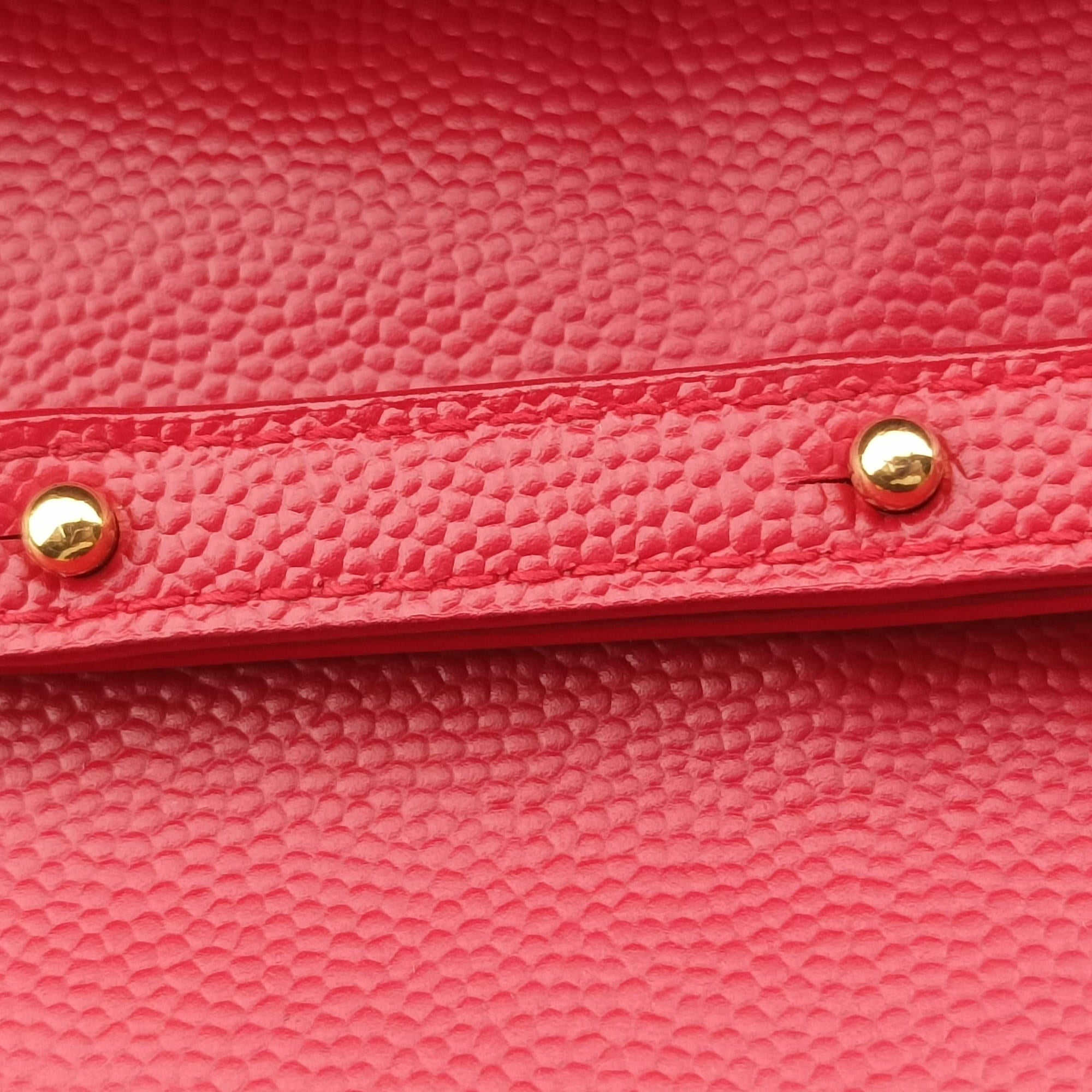 Pre-owned Yves Saint Laurent MONOGRAM Red Leather 277828 shoulderbag | stylenewstar