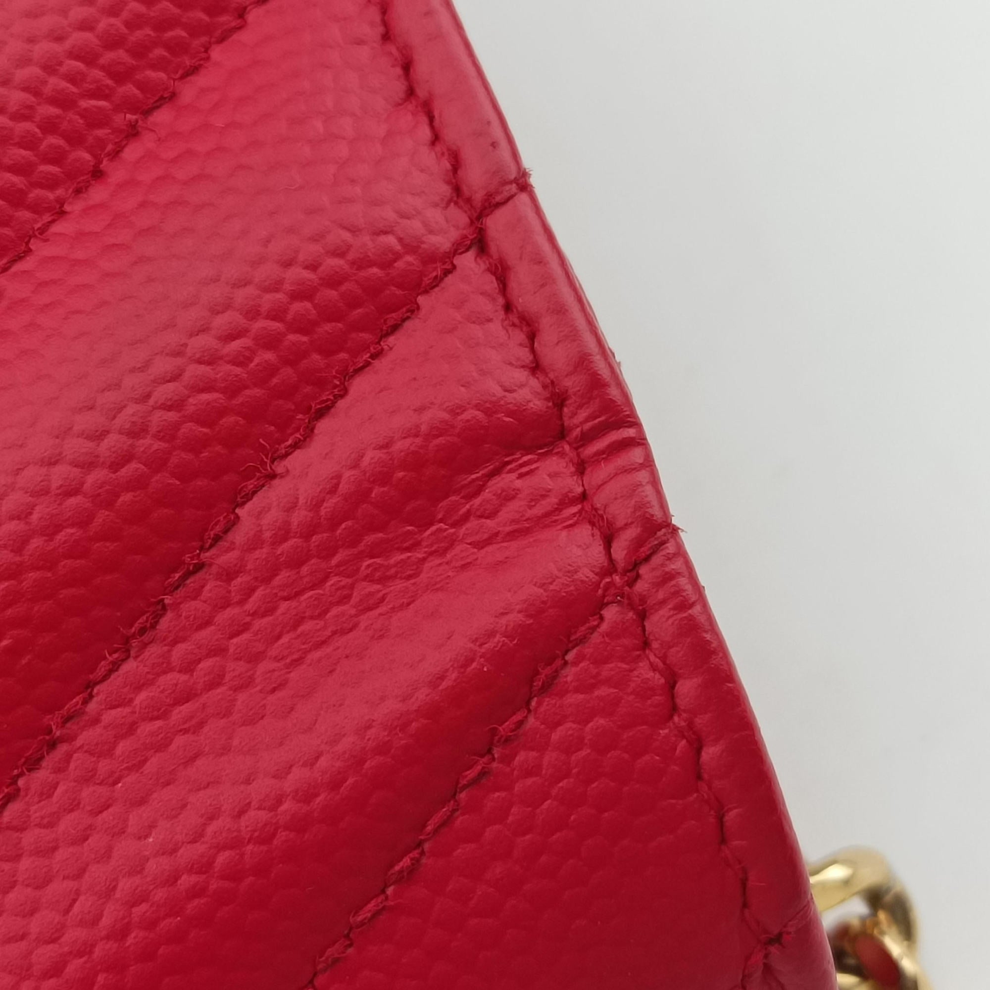 Pre-owned Yves Saint Laurent MONOGRAM Red Leather 277828 shoulderbag | stylenewstar