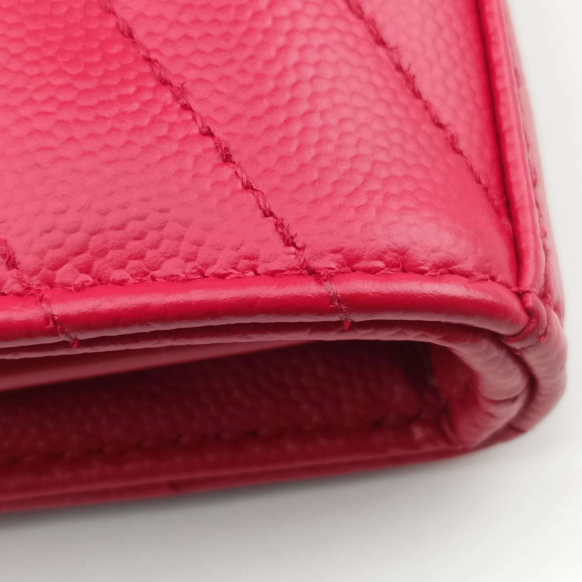 Pre-owned Yves Saint Laurent MONOGRAM Red Leather 277828 shoulderbag | stylenewstar