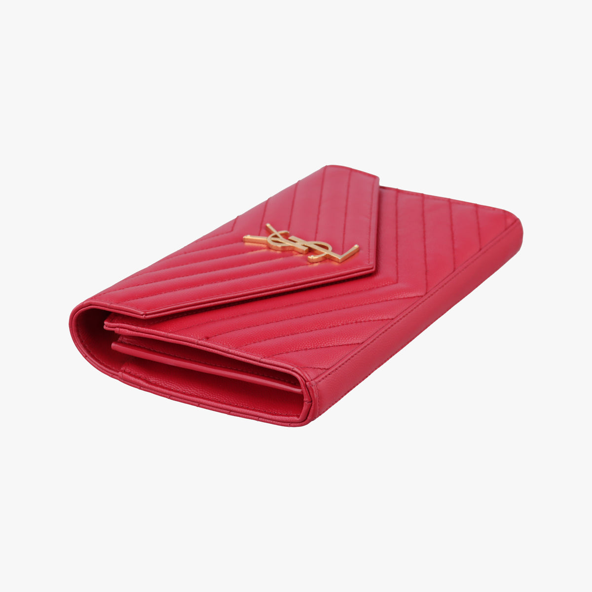 Pre-owned Yves Saint Laurent MONOGRAM Red Leather 277828 shoulderbag | stylenewstar