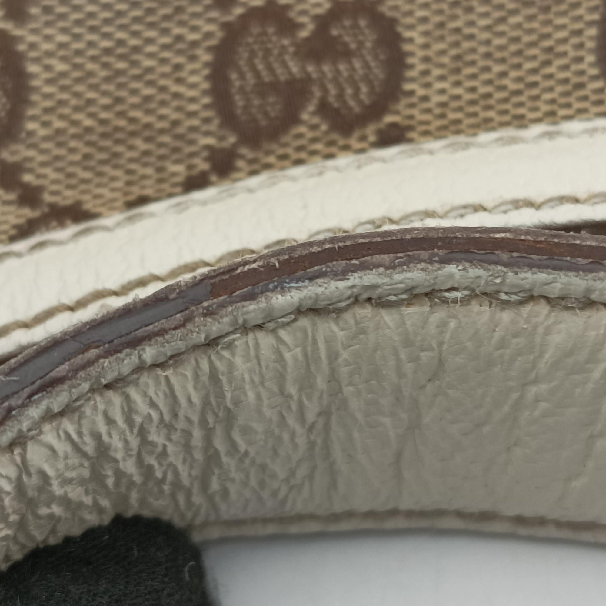 Pre-owned Gucci Horsebit WhitexBeide Canvas×Leather 152468 shoulderbag | stylenewstar