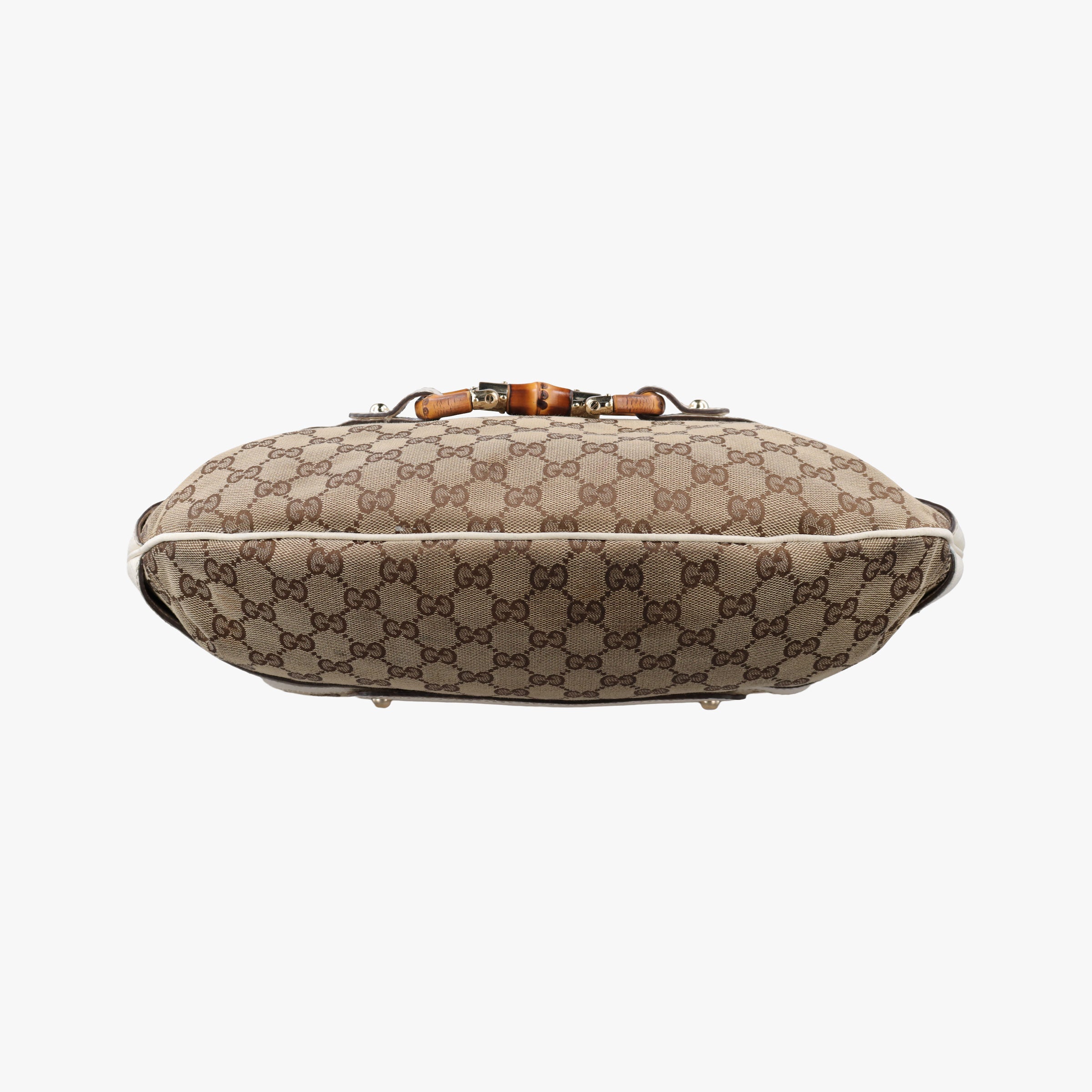 Pre-owned Gucci Horsebit WhitexBeide Canvas×Leather 152468 shoulderbag | stylenewstar