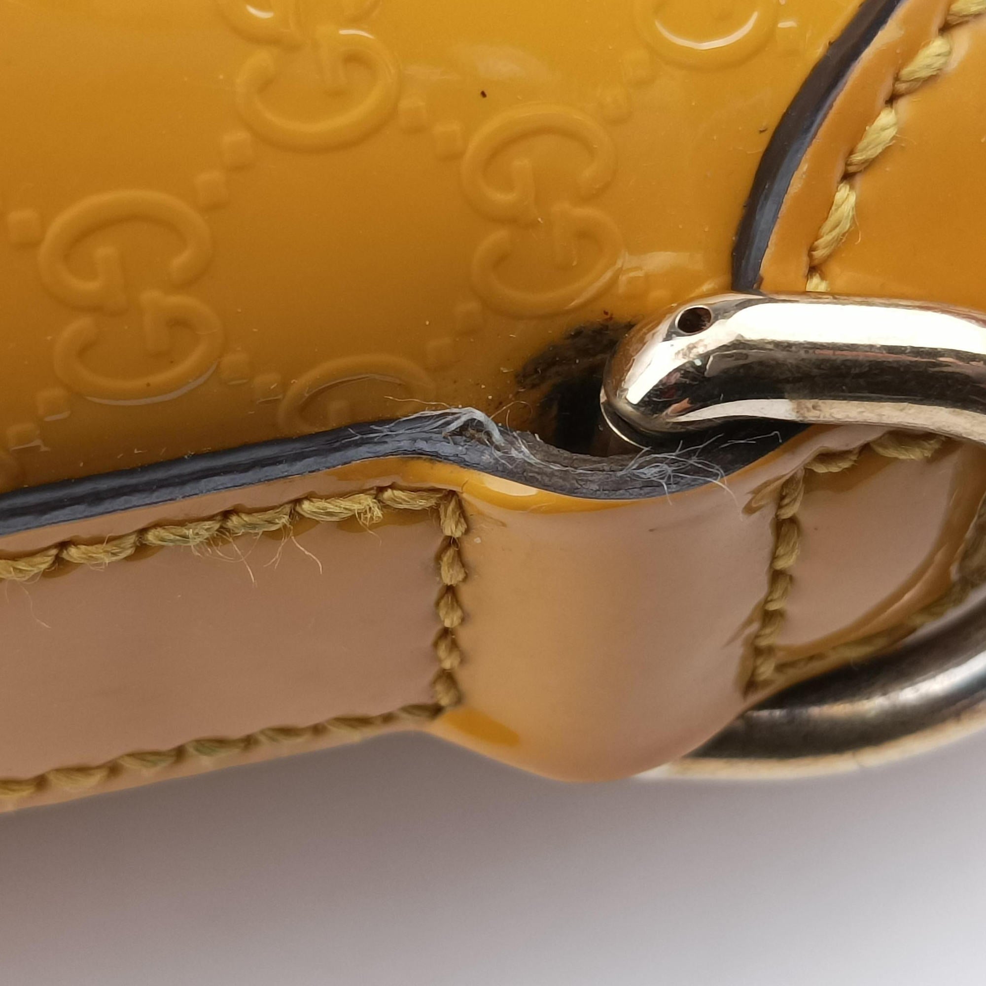 Pre-owned Gucci Microguccissima Yellow Patent Leather 309614 shoulderbag | stylenewstar