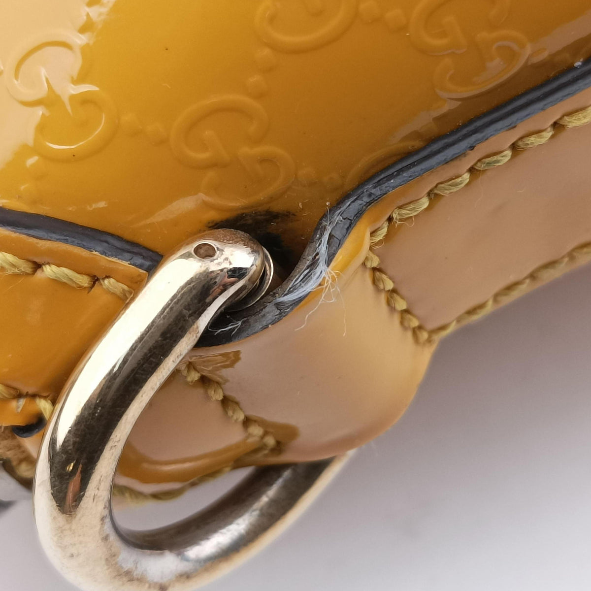 Pre-owned Gucci Microguccissima Yellow Patent Leather 309614 shoulderbag | stylenewstar