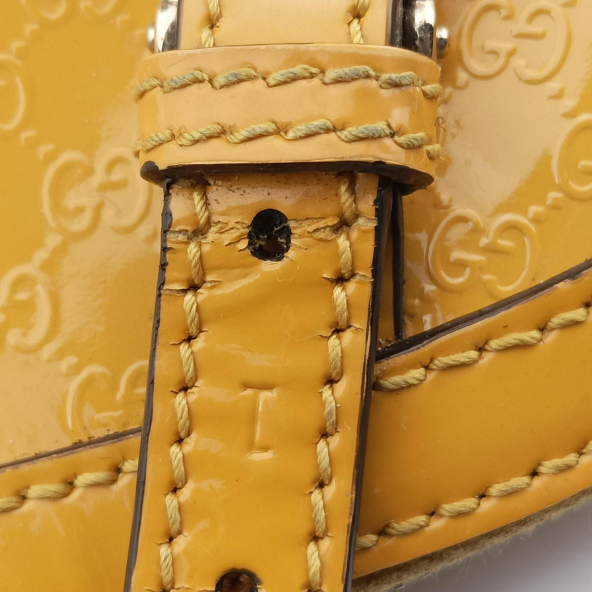 Pre-owned Gucci Microguccissima Yellow Patent Leather 309614 shoulderbag | stylenewstar