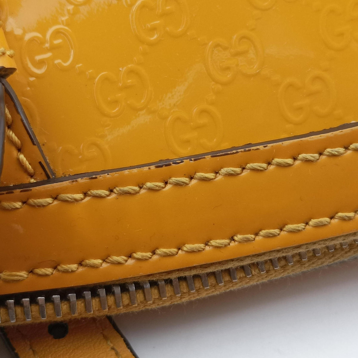Pre-owned Gucci Microguccissima Yellow Patent Leather 309614 shoulderbag | stylenewstar