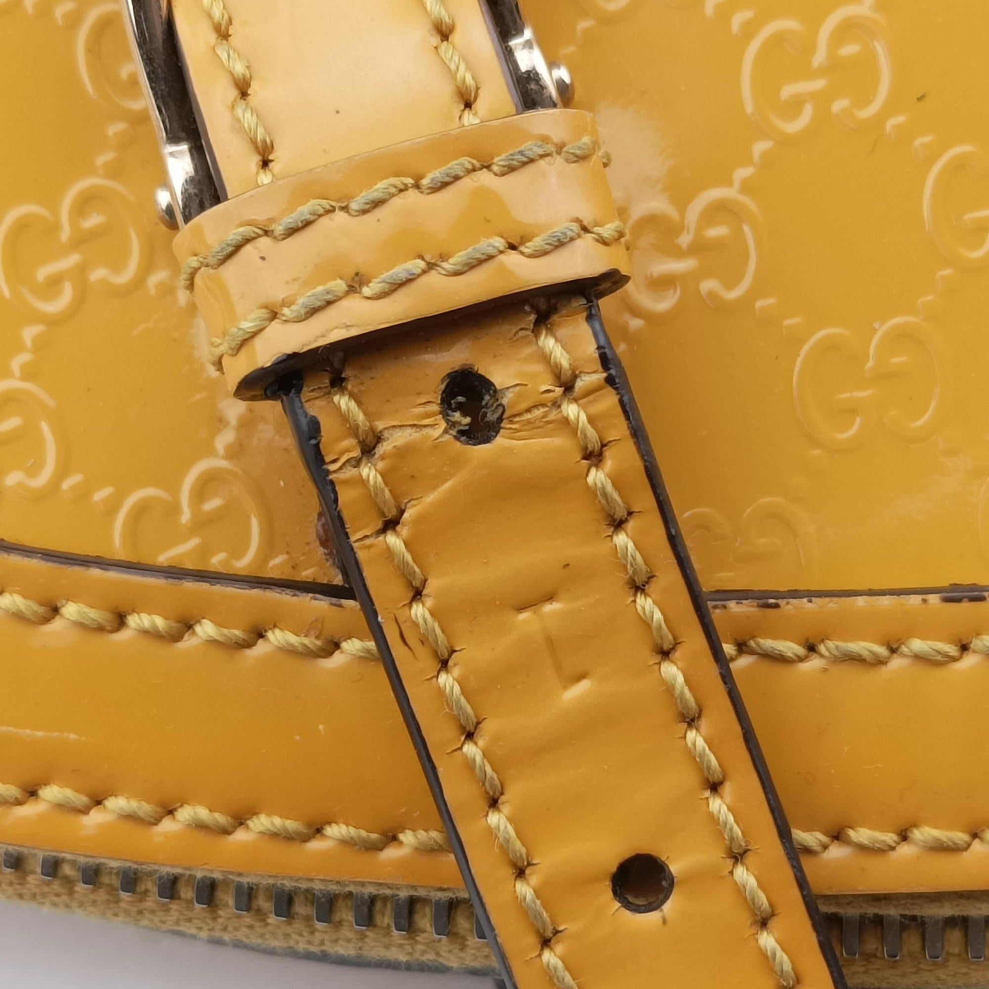 Pre-owned Gucci Microguccissima Yellow Patent Leather 309614 shoulderbag | stylenewstar