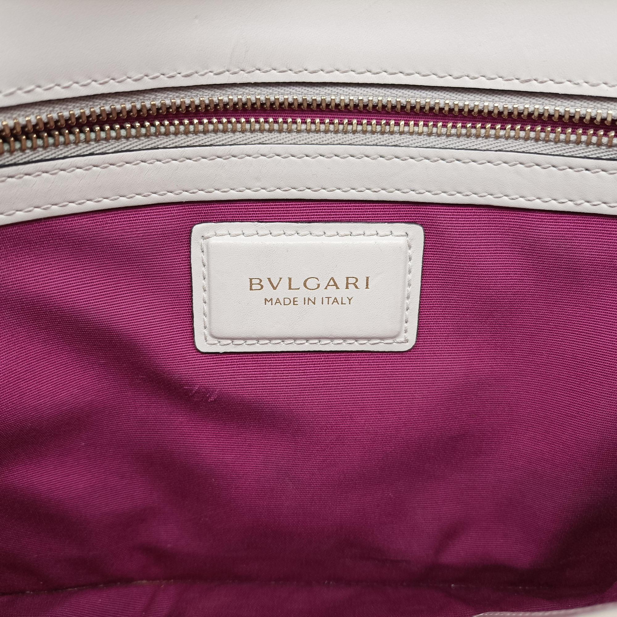 Pre-owned Bvlgari SERPENTI FOREVER White Leather  shoulderbag | stylenewstar