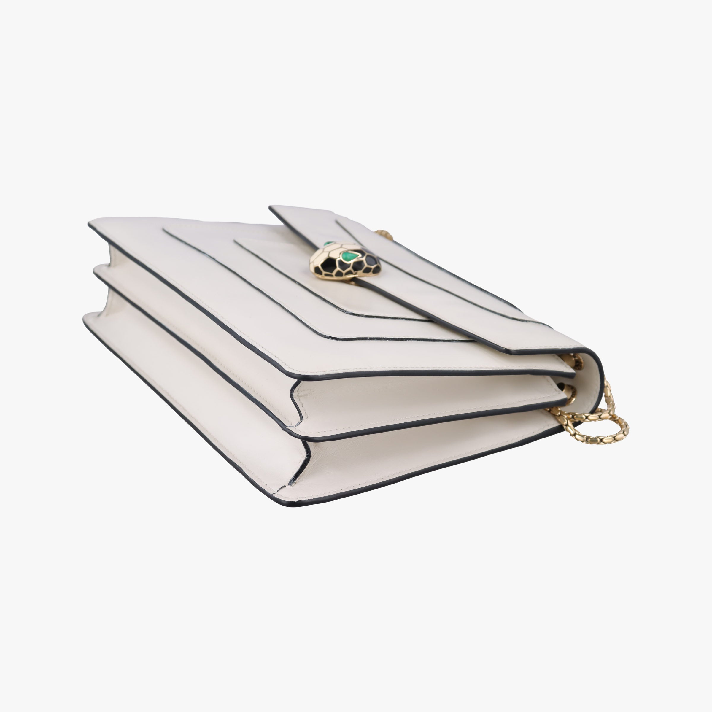 Pre-owned Bvlgari SERPENTI FOREVER White Leather  shoulderbag | stylenewstar