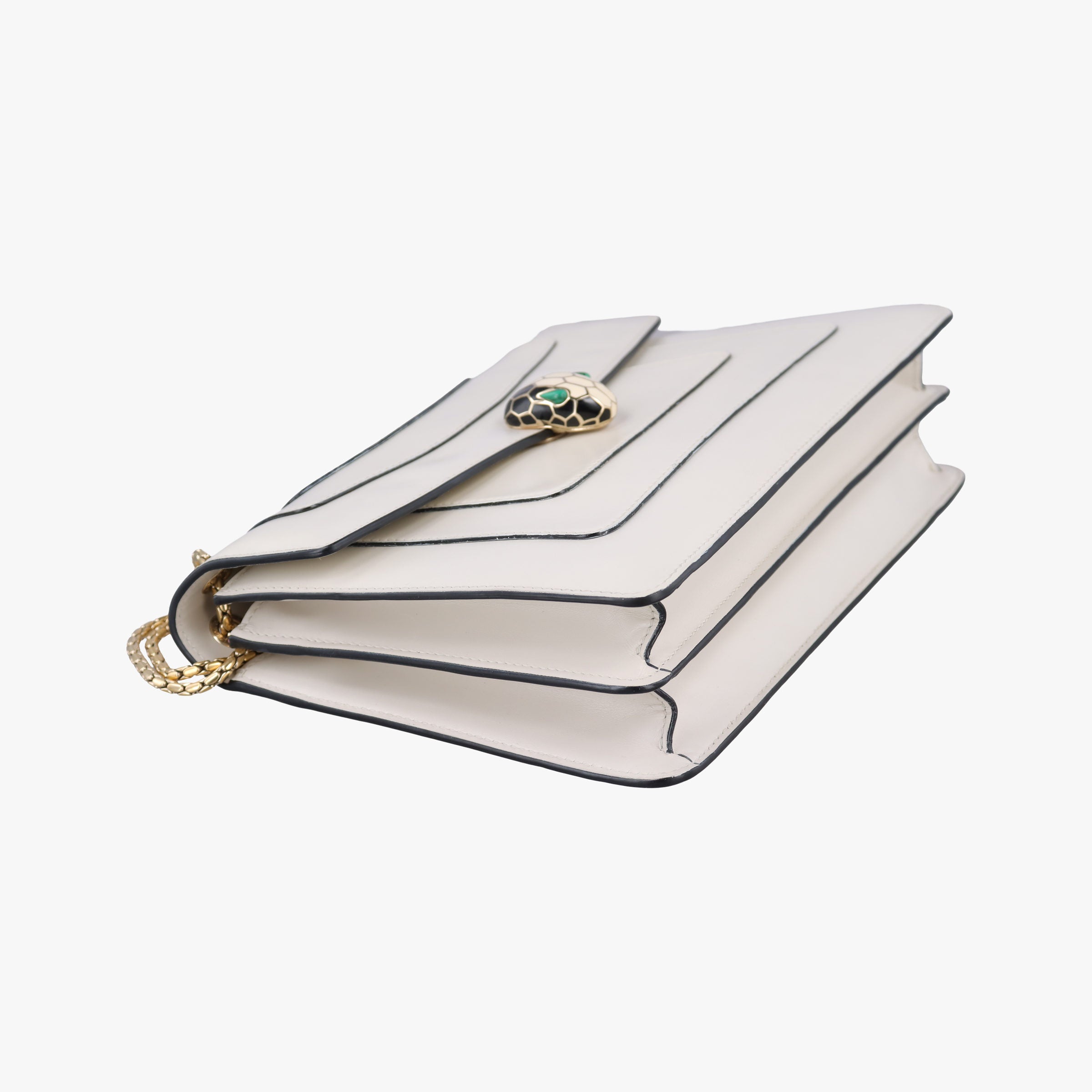 Pre-owned Bvlgari SERPENTI FOREVER White Leather  shoulderbag | stylenewstar
