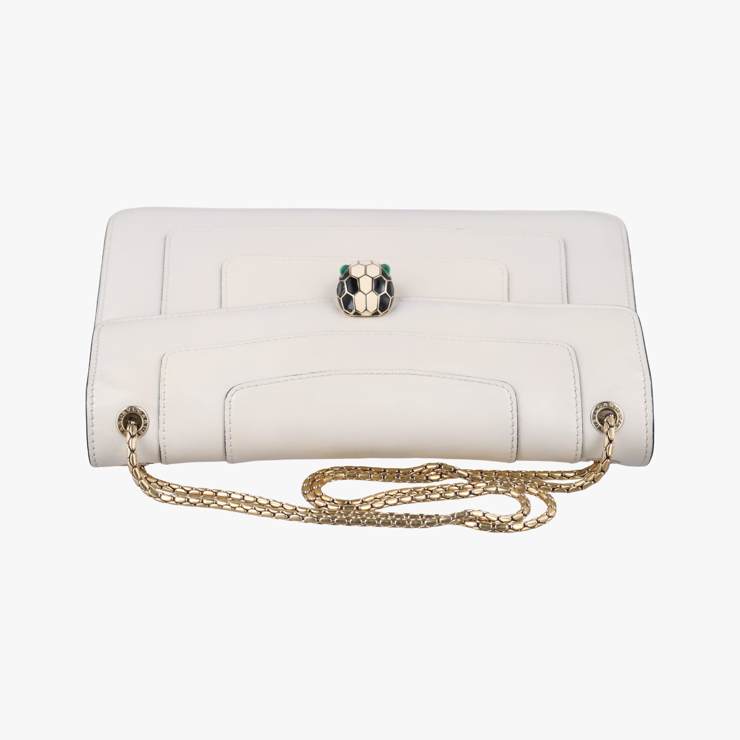 Pre-owned Bvlgari SERPENTI FOREVER White Leather  shoulderbag | stylenewstar