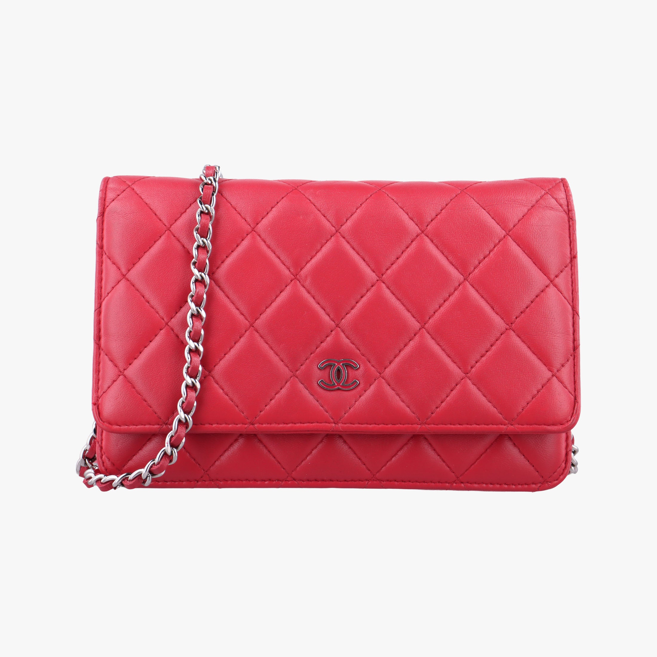 Pre-owned Chanel Matelasse coco mark Red lambskin A33814 shoulderbag | stylenewstar