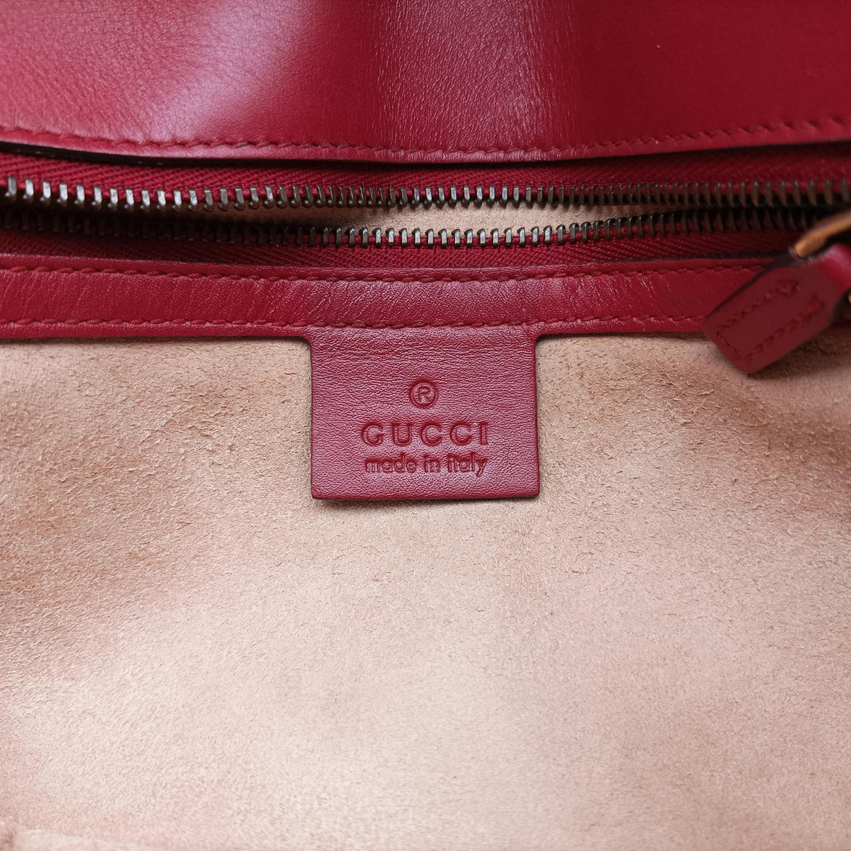 Secondhand Gucci GG Marmont Red Leather 443497 shoulderbag | stylenewstar