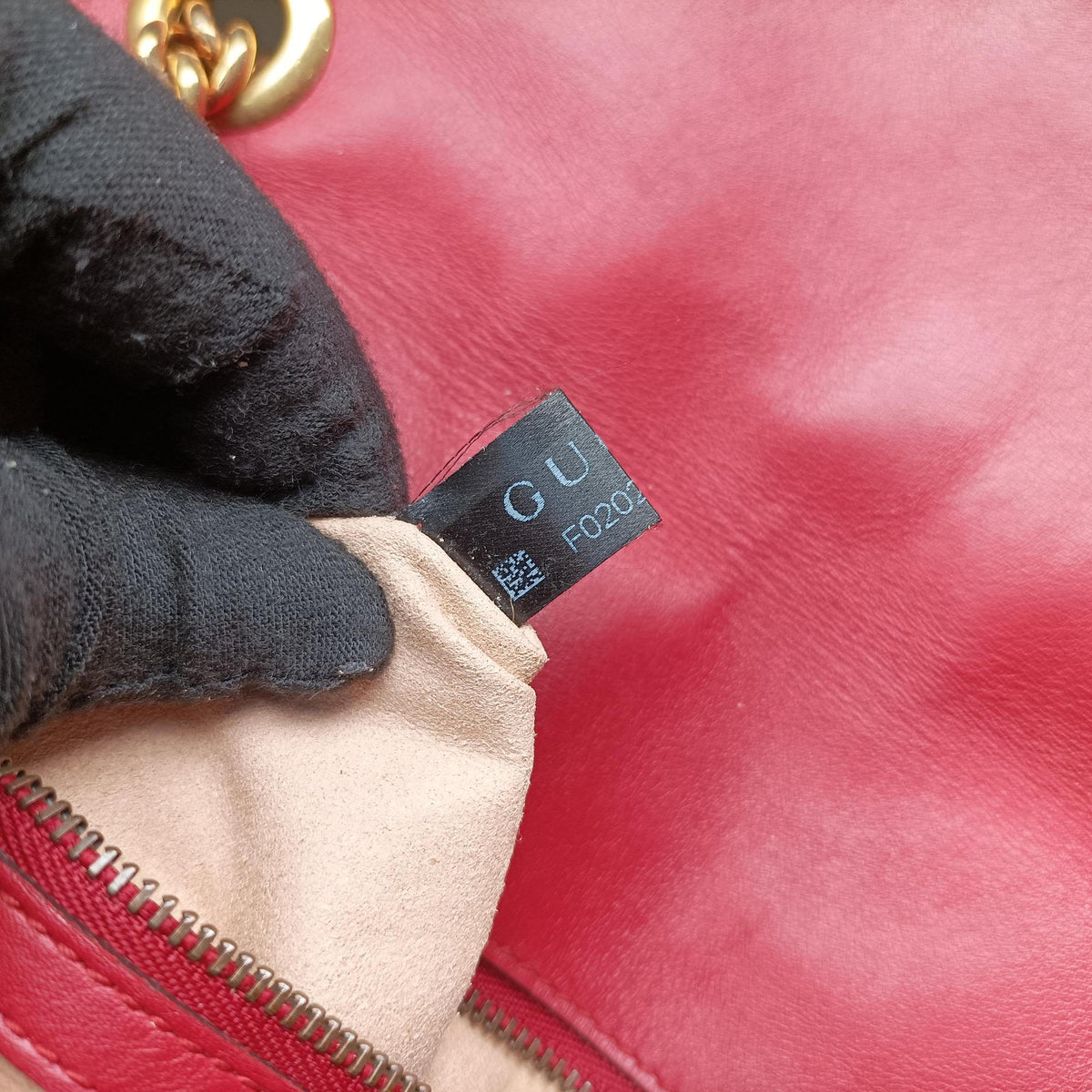 Secondhand Gucci GG Marmont Red Leather 443497 shoulderbag | stylenewstar