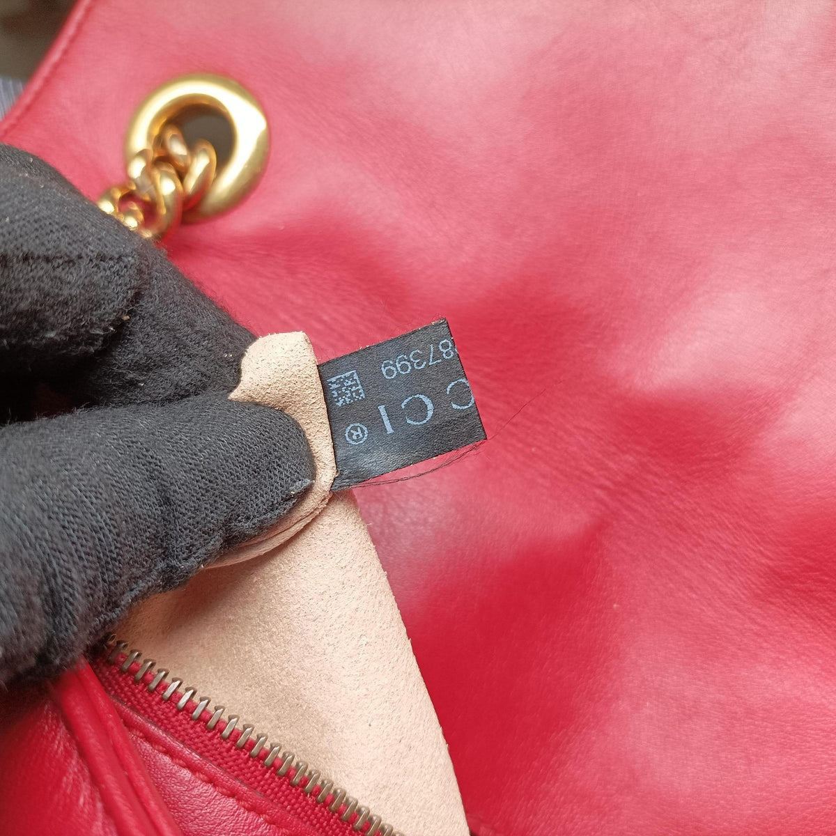 Secondhand Gucci GG Marmont Red Leather 443497 shoulderbag | stylenewstar