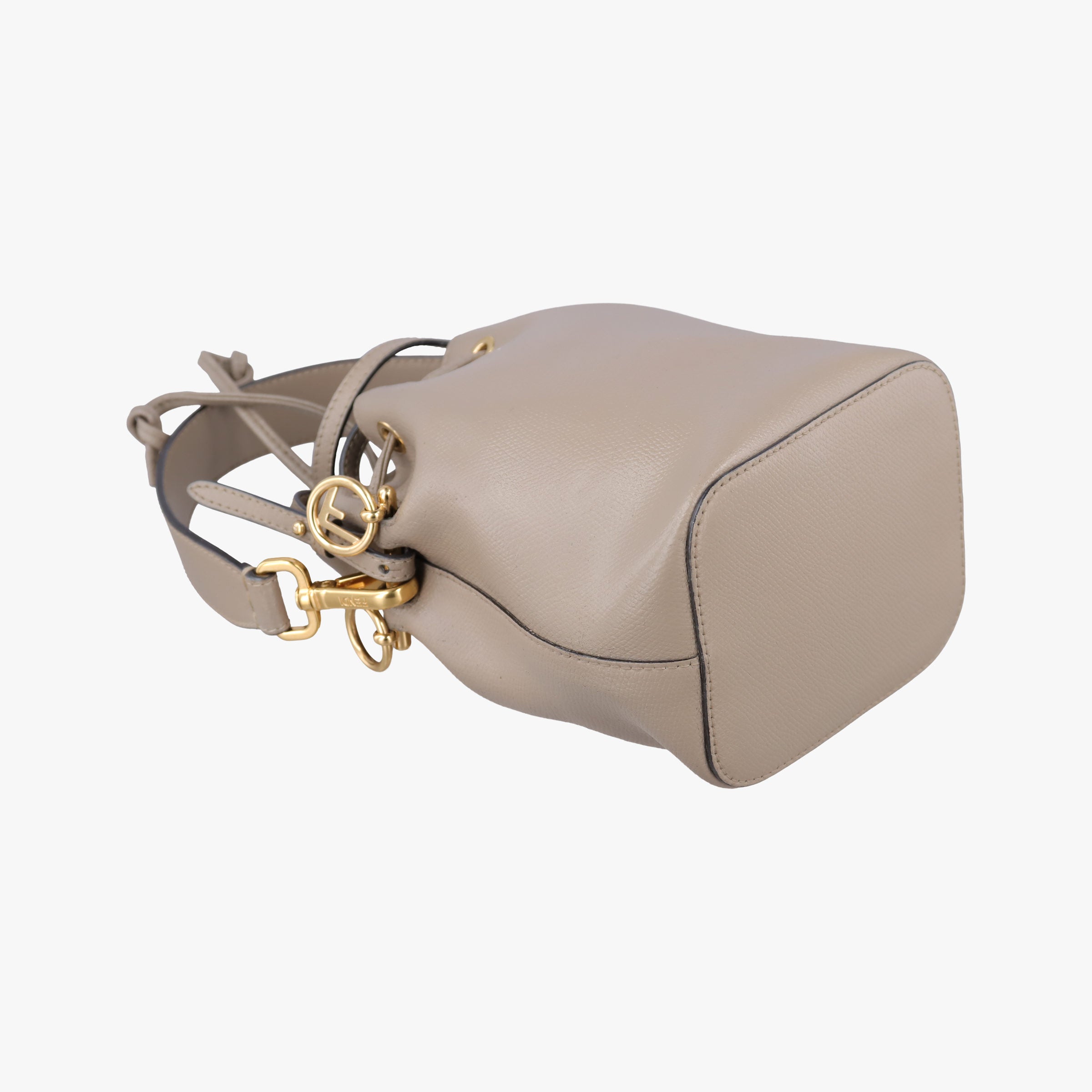 Pre-owned Fendi Mon Tresor Mini Bucket Brown Leather 8BS010 shoulderbag | stylenewstar