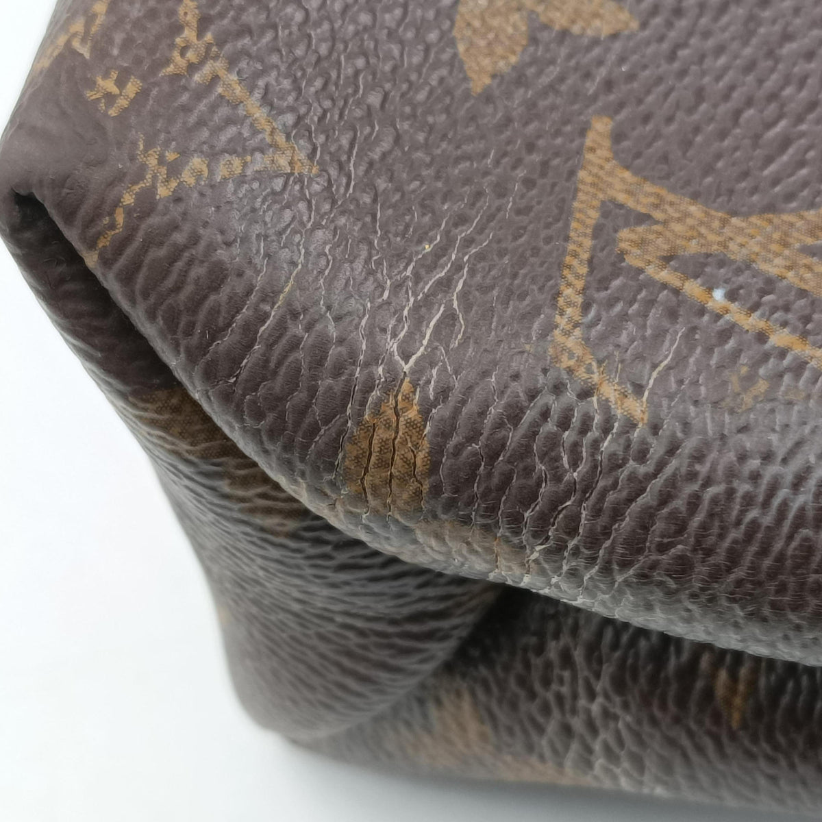 Pre-owned Louis Vuitton SAINT PLACIDE brown×CERISE Monogram Canvas×calf leather M43713 shoulderbag | stylenewstar