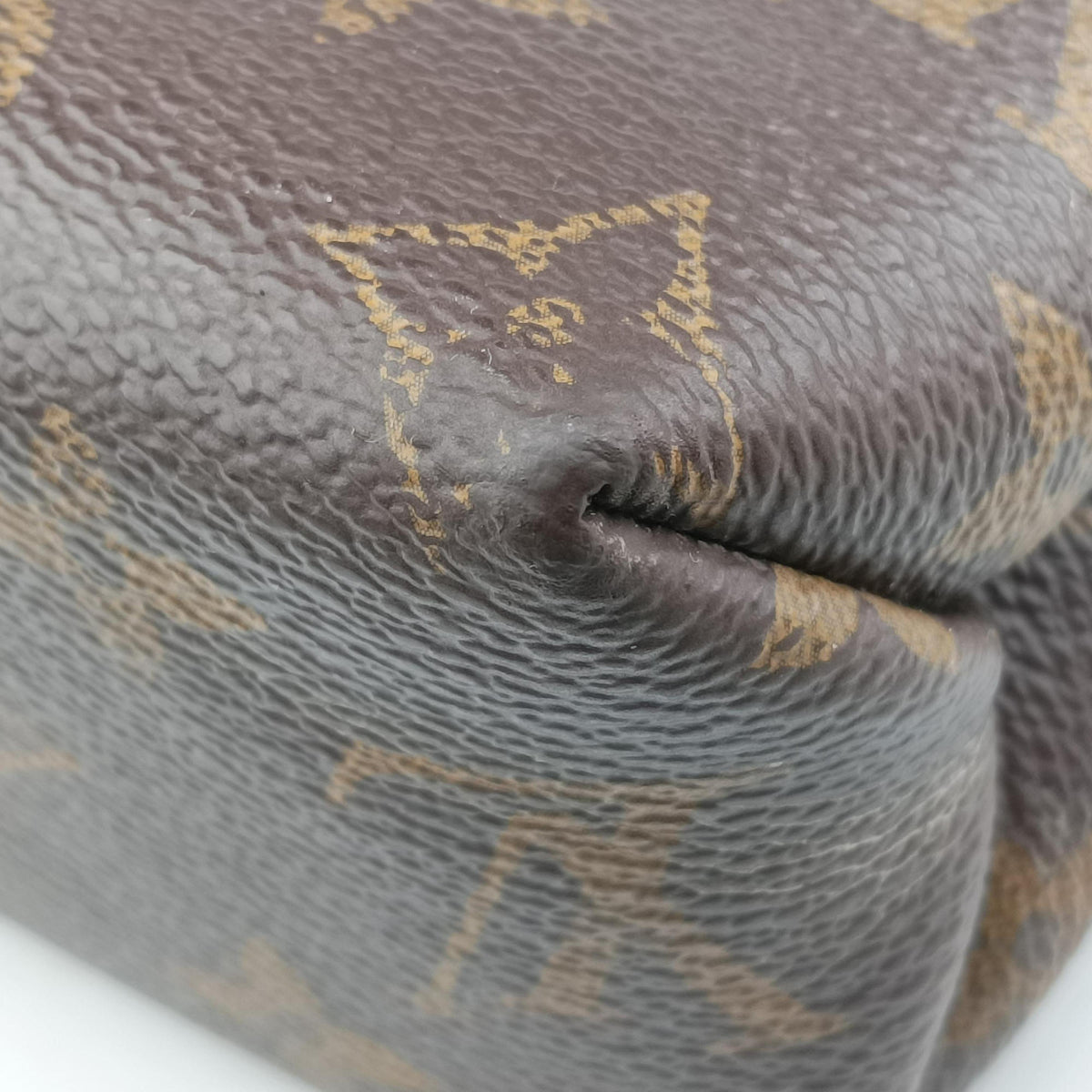 Pre-owned Louis Vuitton SAINT PLACIDE brown×CERISE Monogram Canvas×calf leather M43713 shoulderbag | stylenewstar