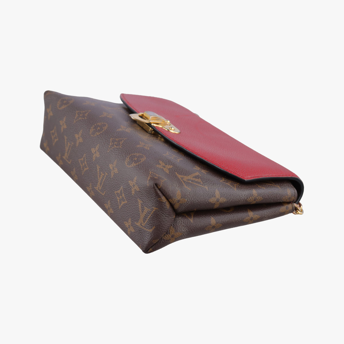Pre-owned Louis Vuitton SAINT PLACIDE brown×CERISE Monogram Canvas×calf leather M43713 shoulderbag | stylenewstar