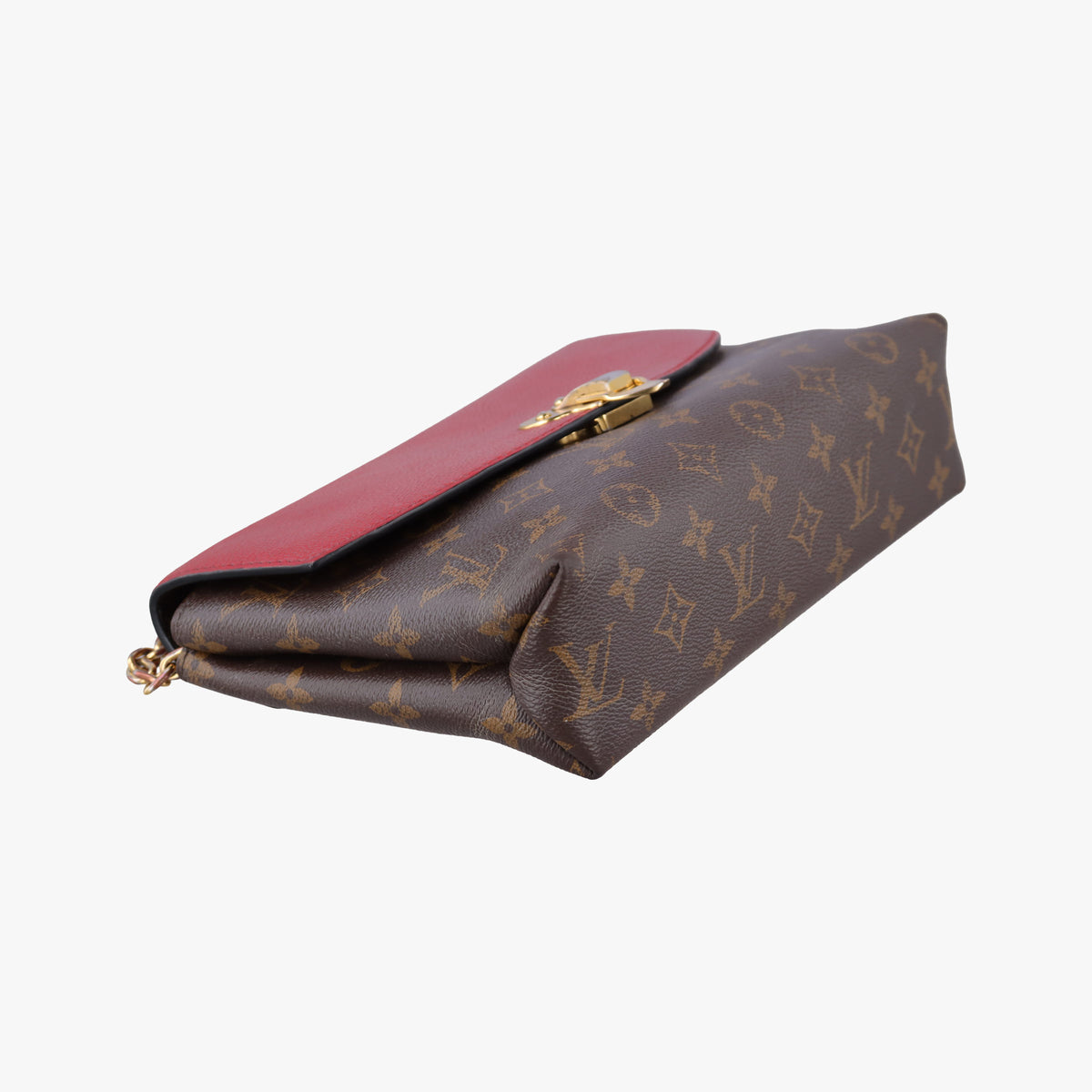 Pre-owned Louis Vuitton SAINT PLACIDE brown×CERISE Monogram Canvas×calf leather M43713 shoulderbag | stylenewstar