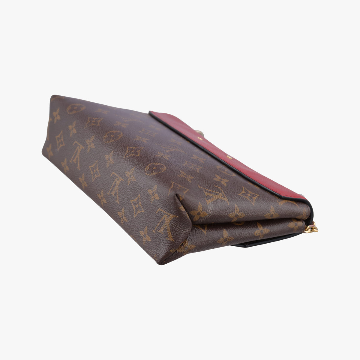Pre-owned Louis Vuitton SAINT PLACIDE brown×CERISE Monogram Canvas×calf leather M43713 shoulderbag | stylenewstar