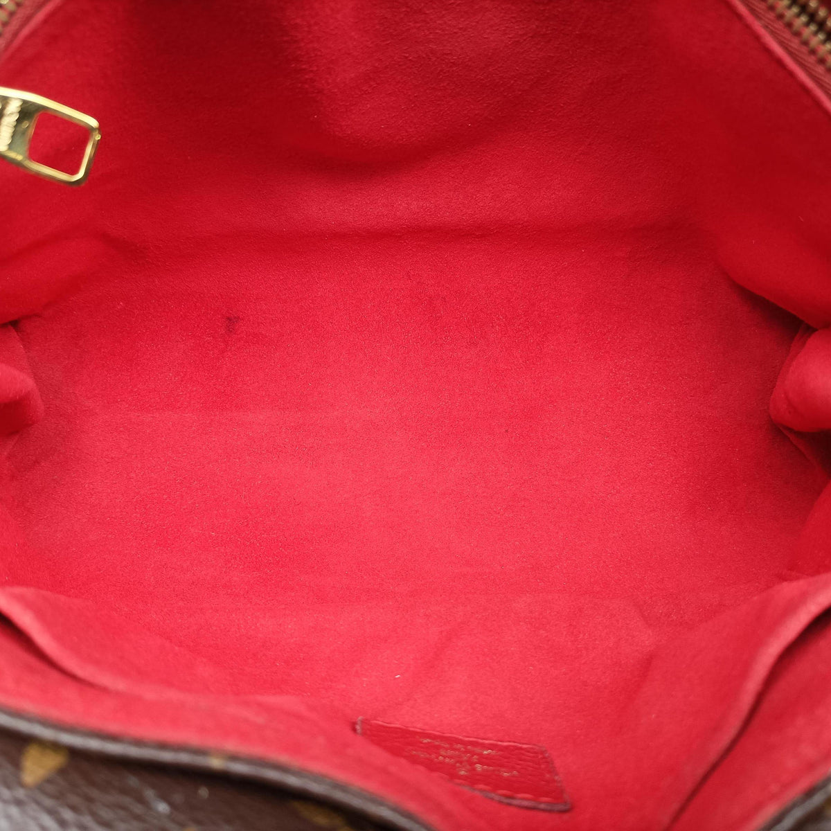 Pre-owned Louis Vuitton SAINT PLACIDE brown×CERISE Monogram Canvas×calf leather M43713 shoulderbag | stylenewstar