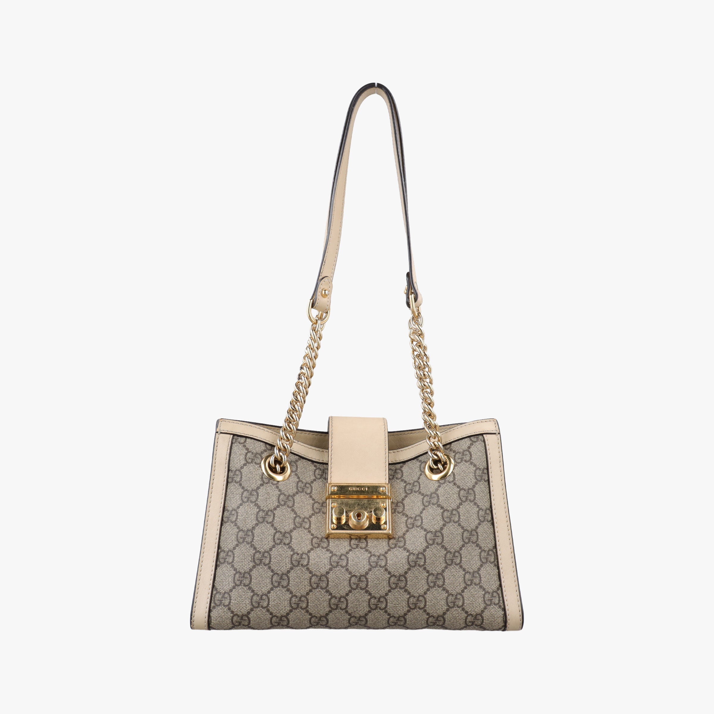 Secondhand Gucci Padlock Brown×white PVC coated canvas×Leather 498156 shoulderbag | stylenewstar